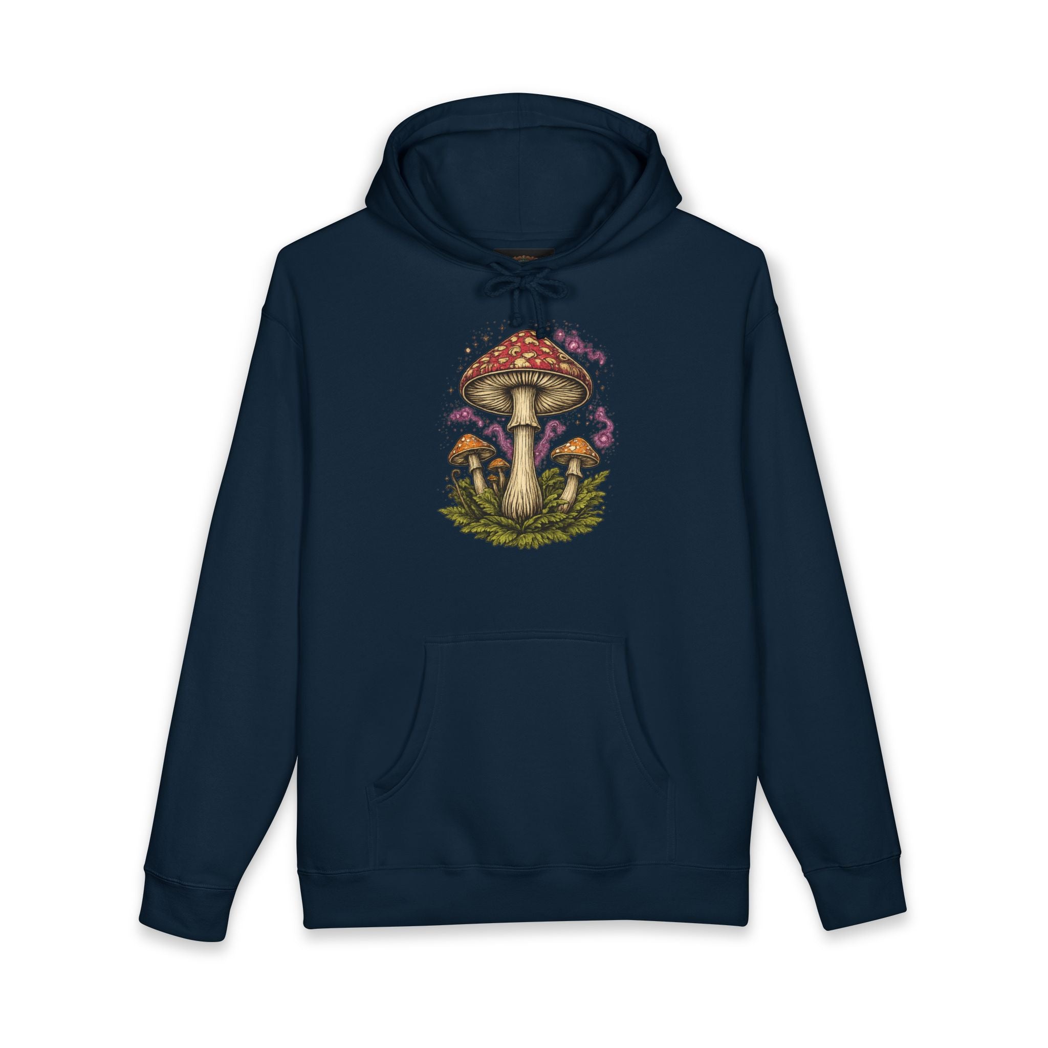 Mushroom Grove Hoodie — Vintage Toadstool Illustration Hooded Sweatshirt