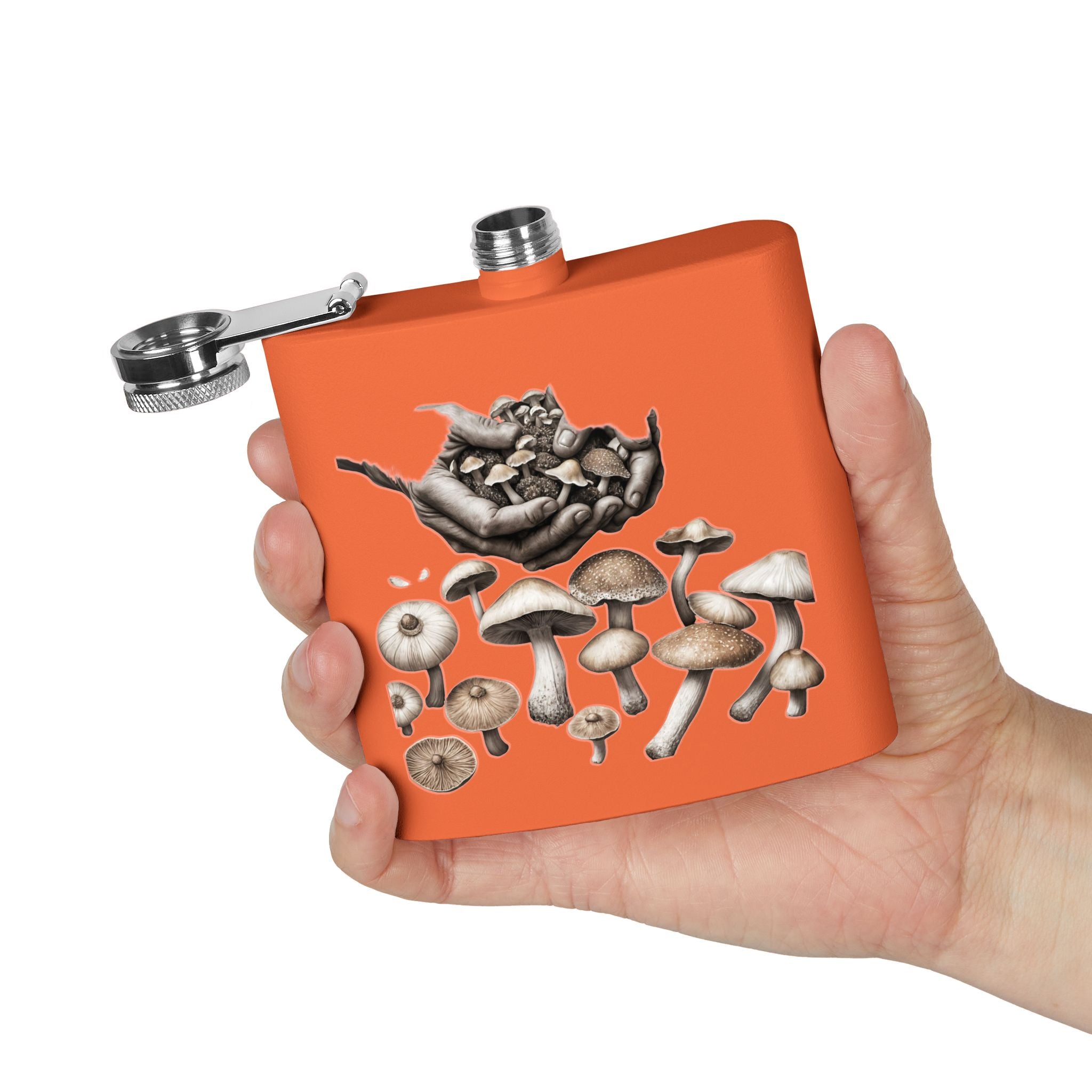 Hands of the Harvest Flask – Hold the Magic of Nature Stainless Steel Flask, 6oz
