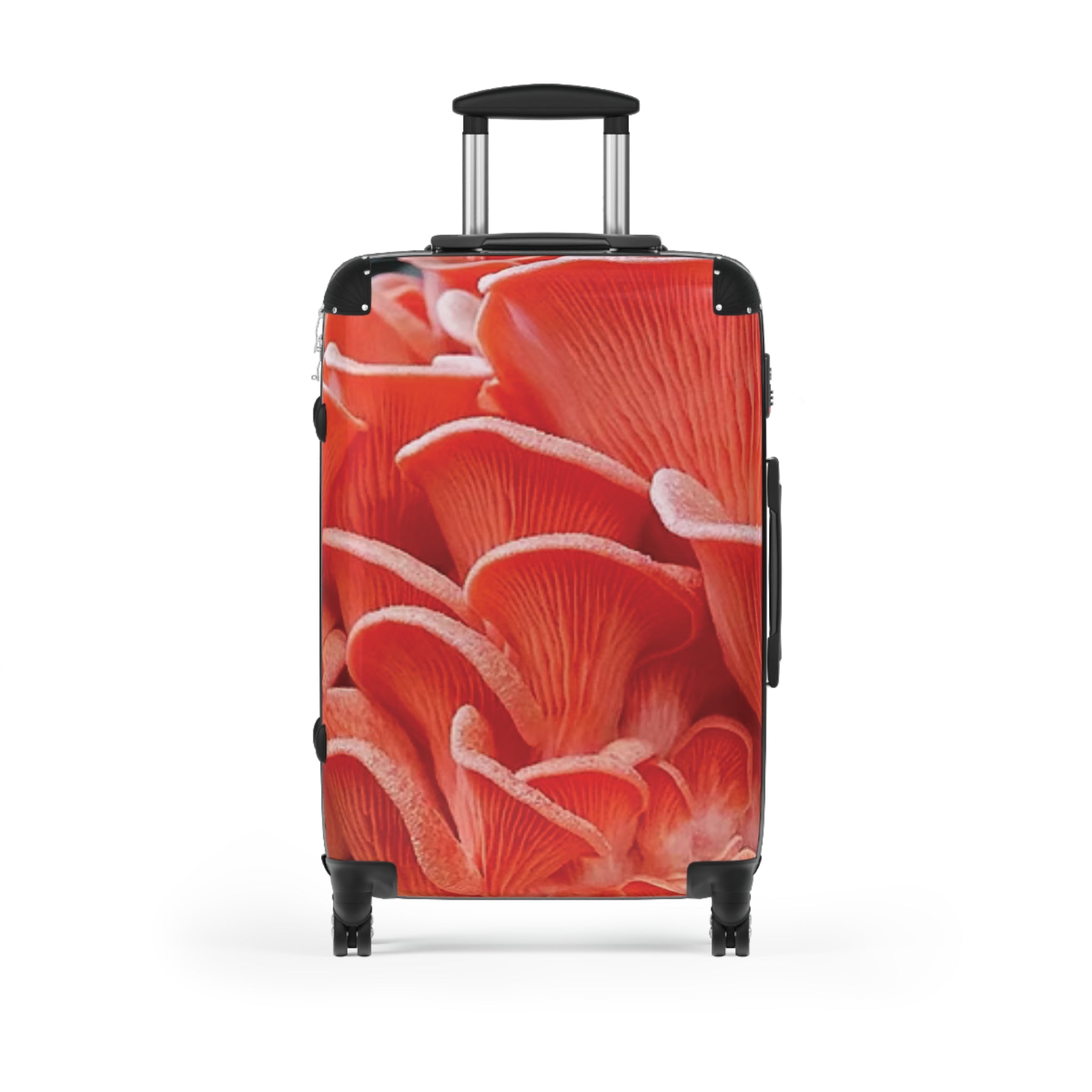 Suitcase: Red Coral Floral Carry-On Suitcase — Bold Botanical Travel Luggage