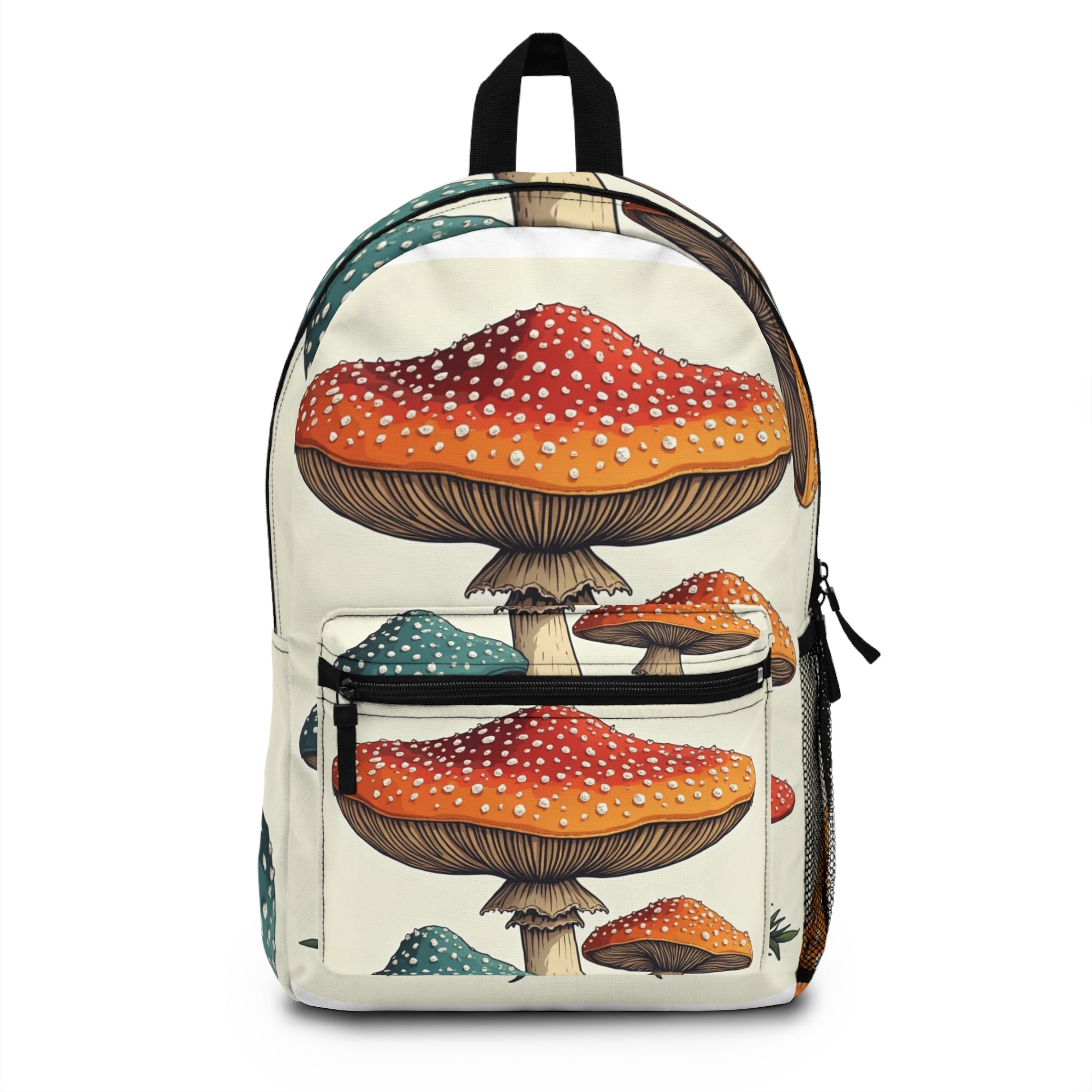 Mushroom Pattern Backpack – Whimsical Toadstool Print Travel Bag