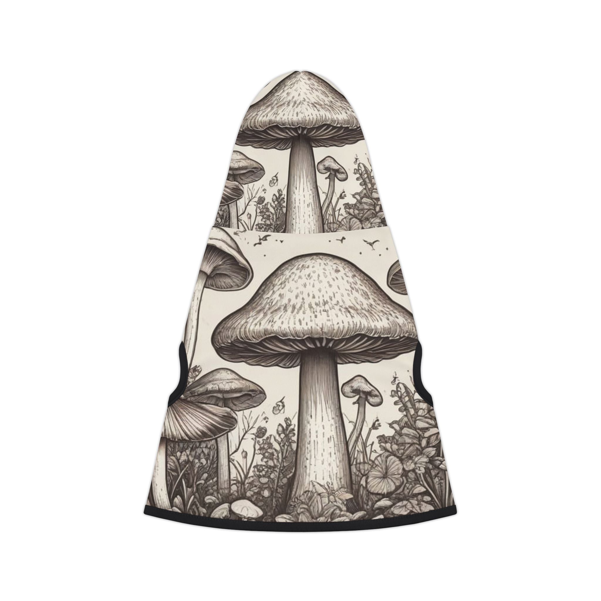 Custom Design Mushroom Print Enchanted Grove Dog/Cat Hoodie – Where Myth Meets Cozy