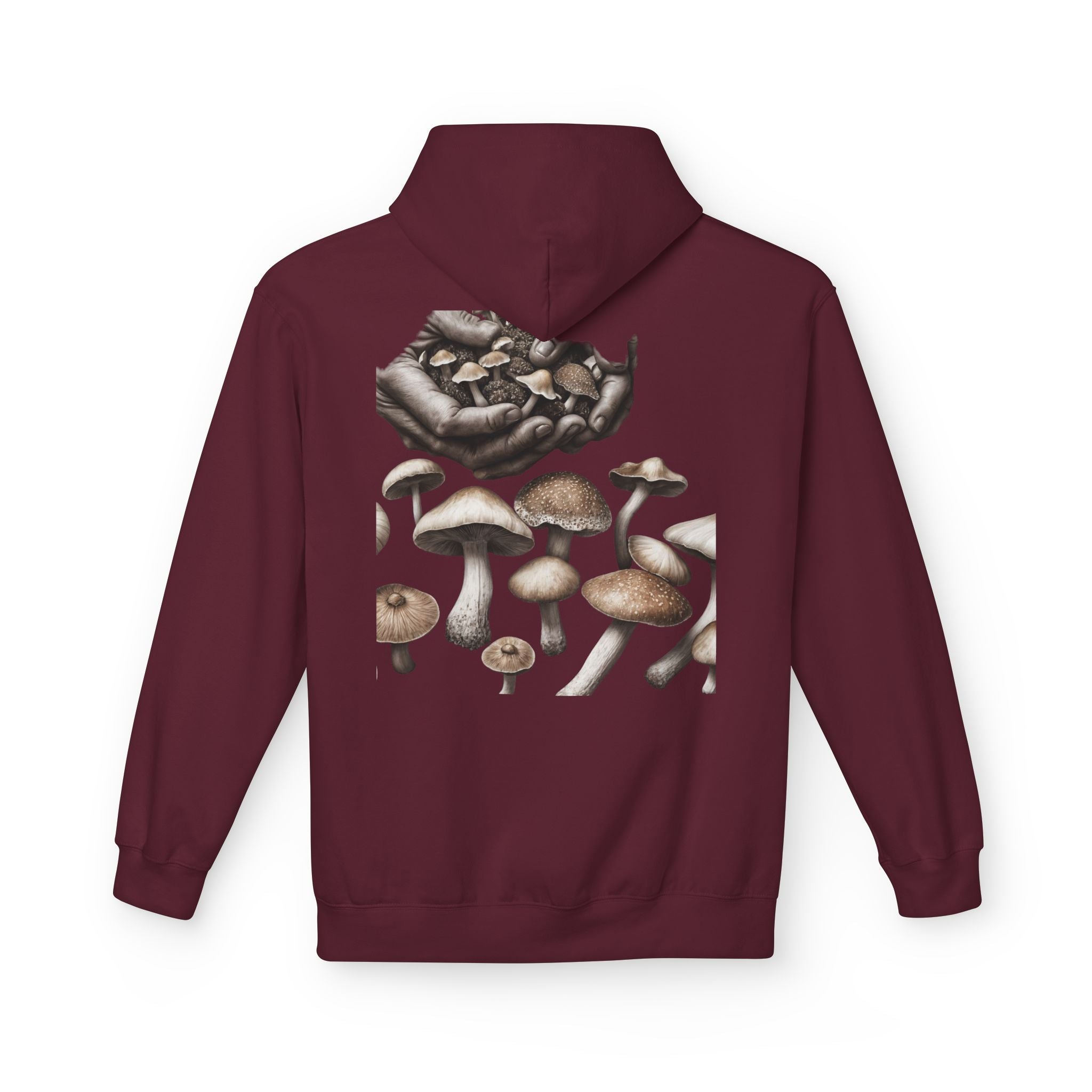 Mushroom Art Hoodie — Botanical Foraging Graphic Pullover