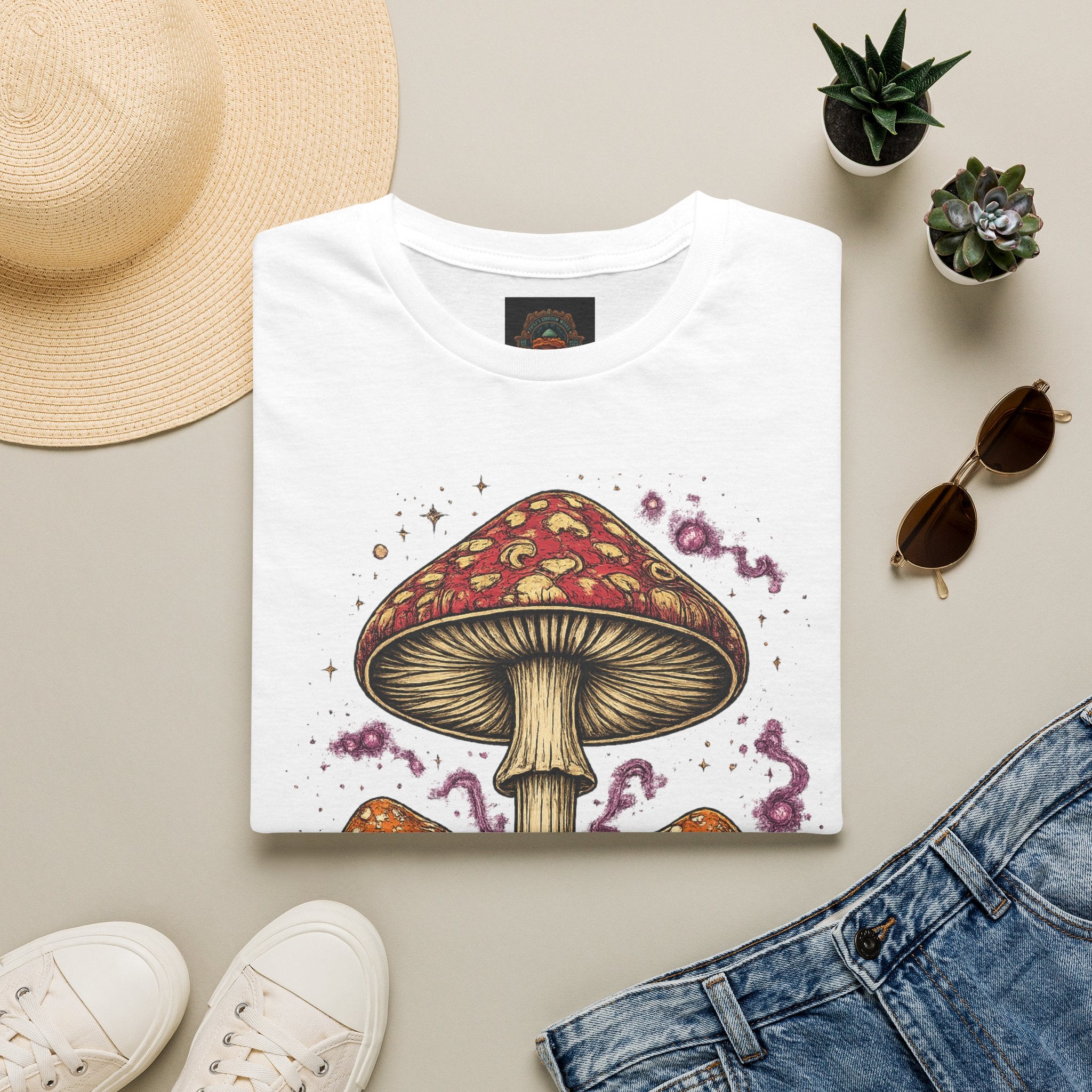 City: Portland Mushroom Magic T-Shirt — Vintage Red Toadstool Illustration