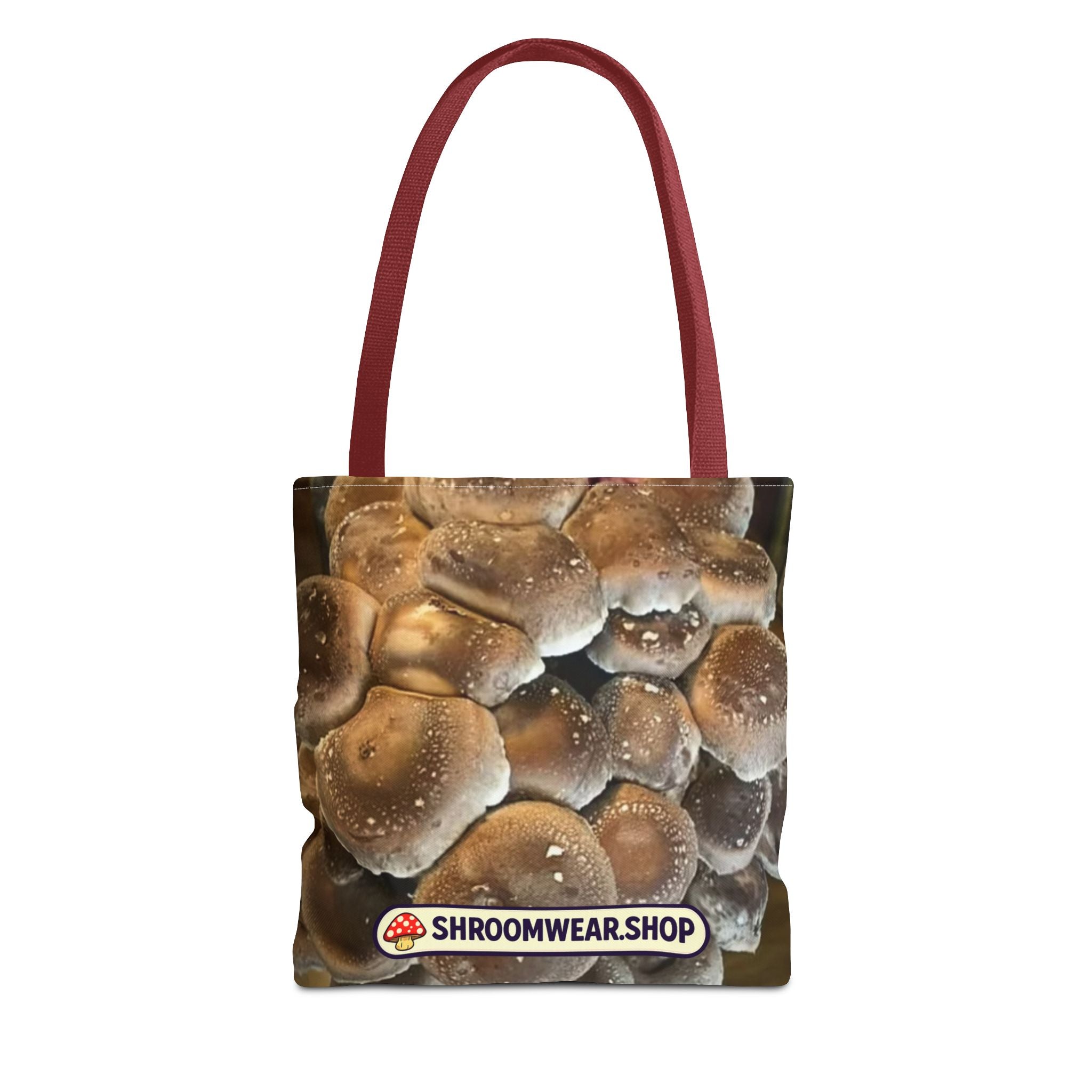 Bag: Mushroom Print Tote Bag-Over-Print Canvas Tote