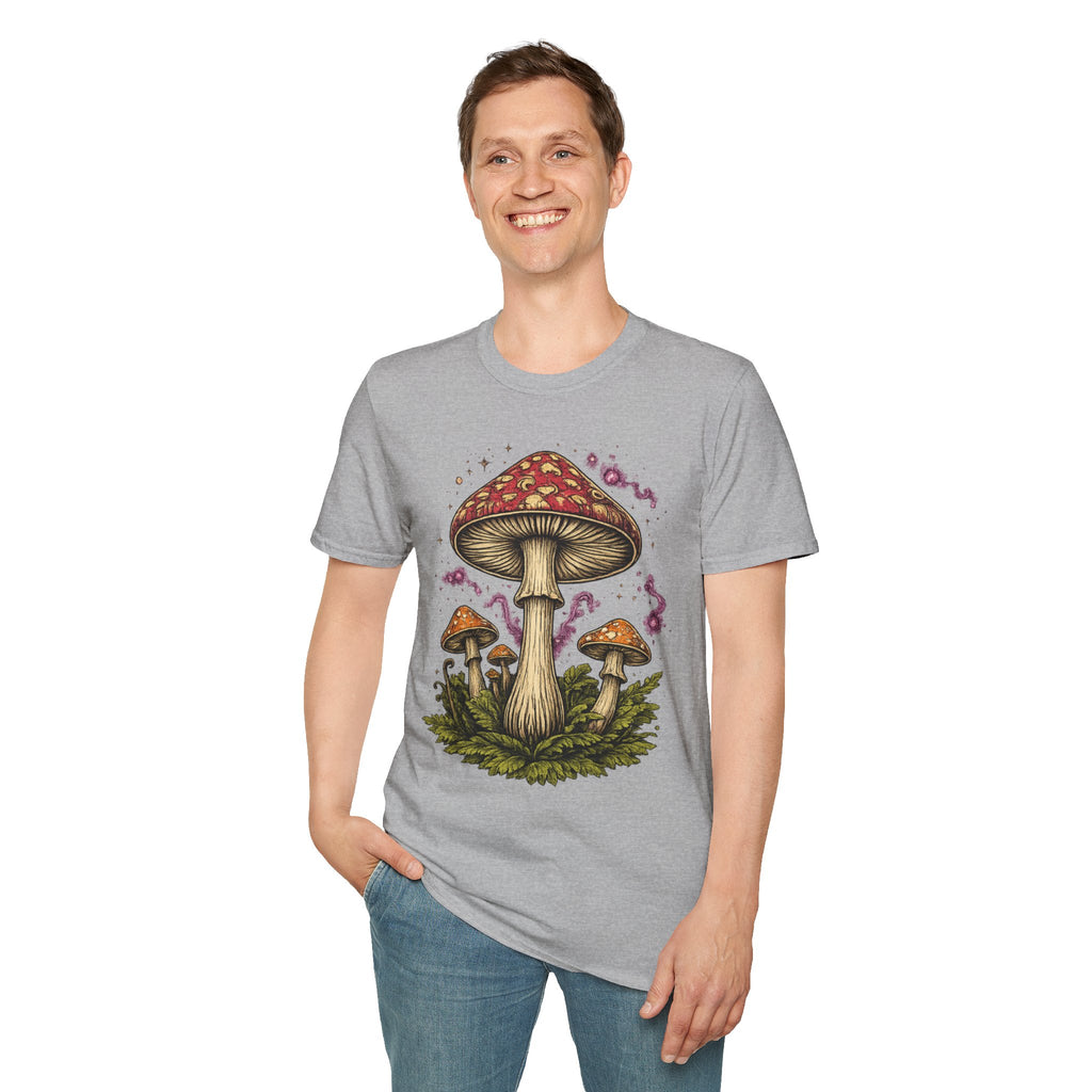 City: Portland Mushroom Magic T-Shirt — Vintage Red Toadstool Illustration