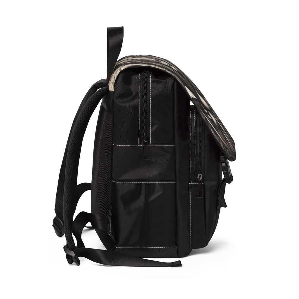Lion & Mushrooms Canvas Backpack — Forest Gothic Casual Shoulder Bag