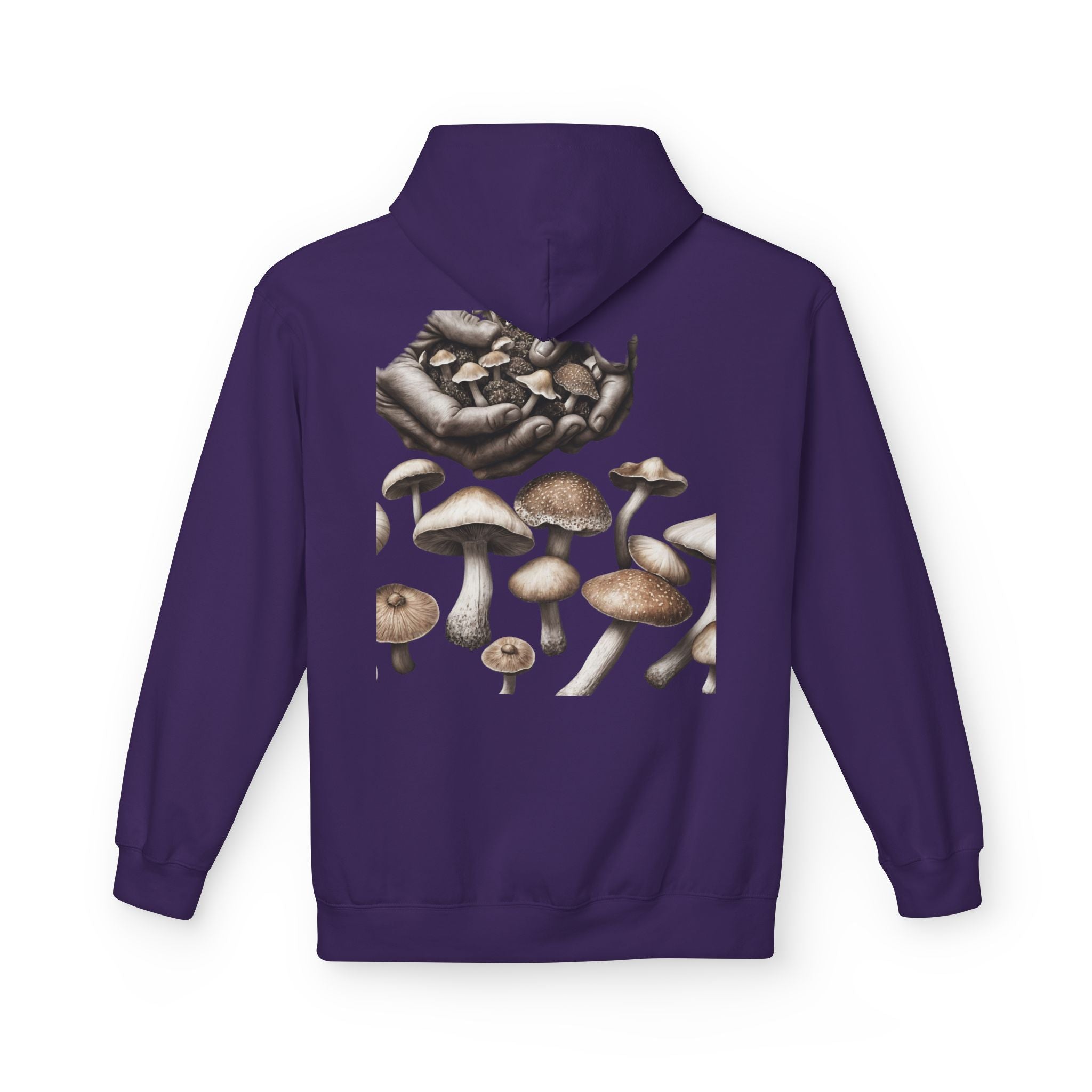 Mushroom Art Hoodie — Botanical Foraging Graphic Pullover