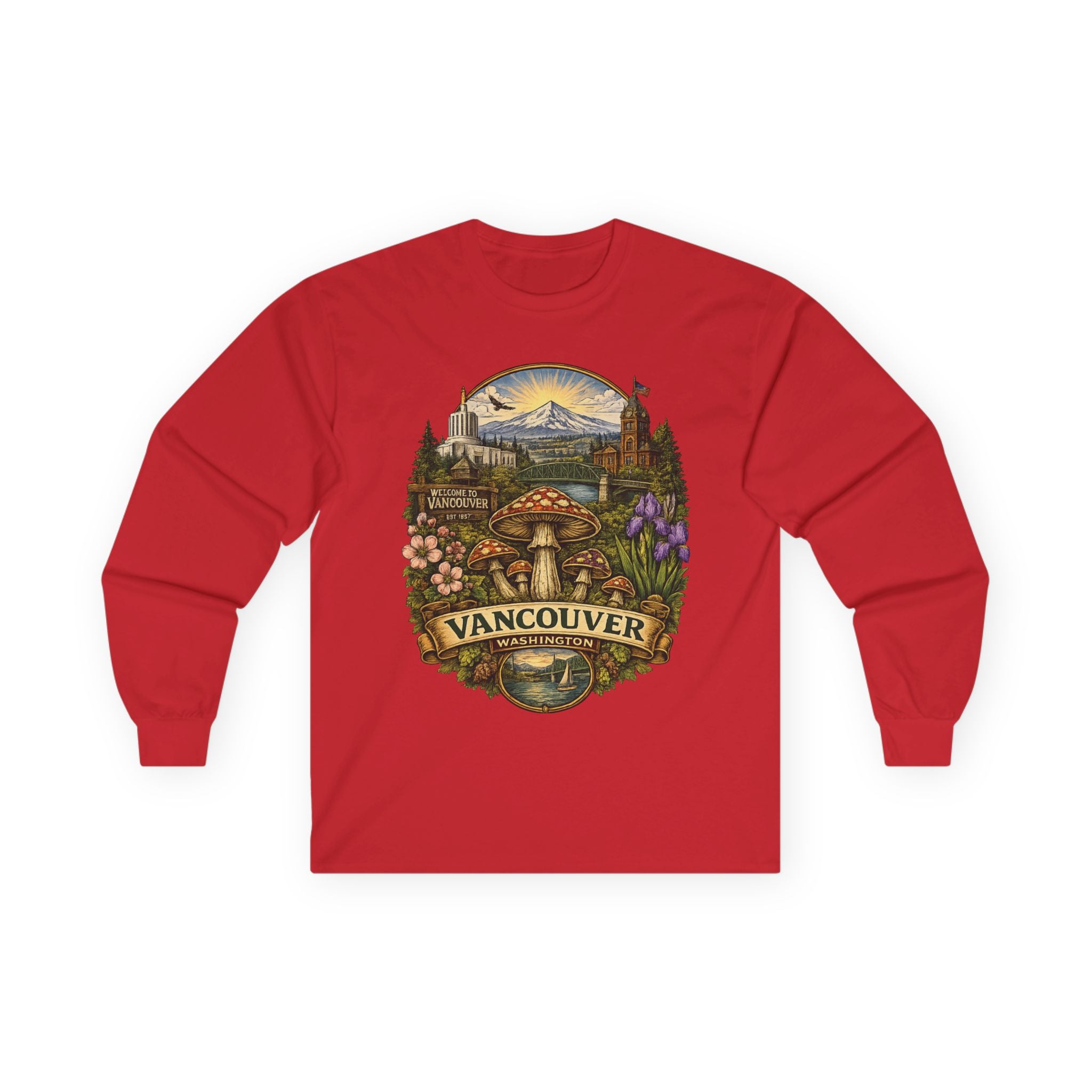City: Vancouver Mushroom Graphic Long Sleeve Tee