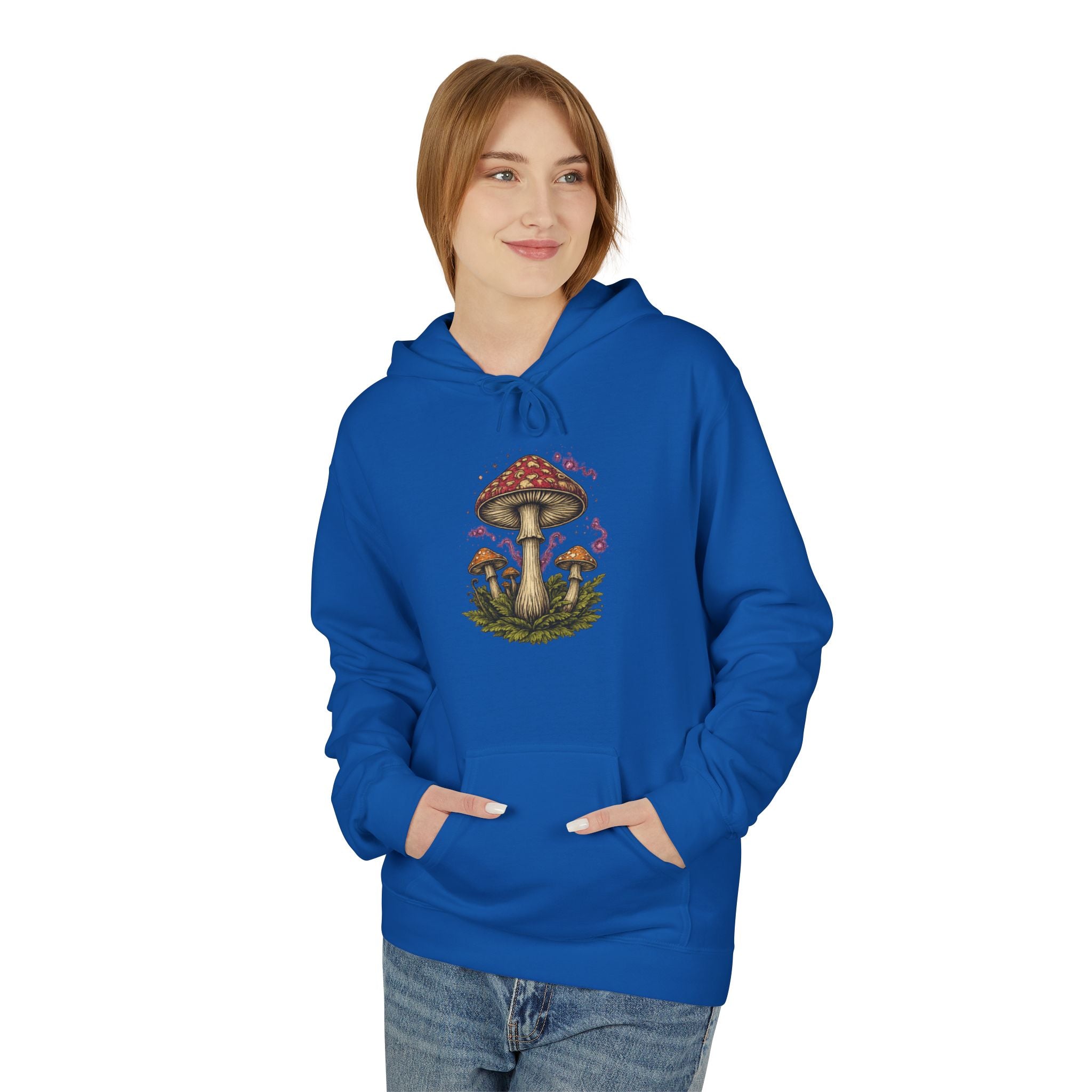 Mushroom Art Hoodie — Botanical Foraging Graphic Pullover