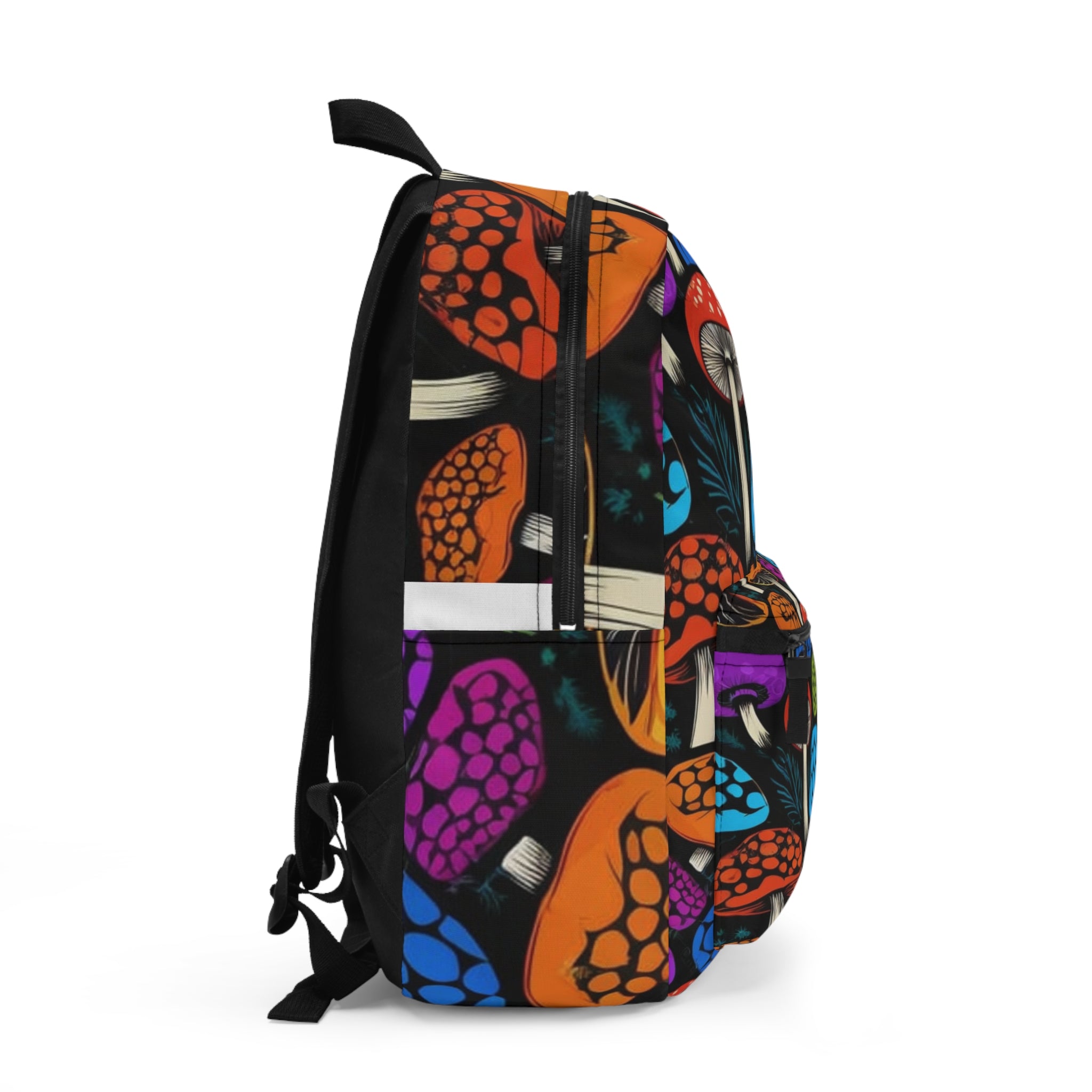 Colorful Psychedelic Mushroom Backpack — Vibrant Fungi Print School & Travel Bag
