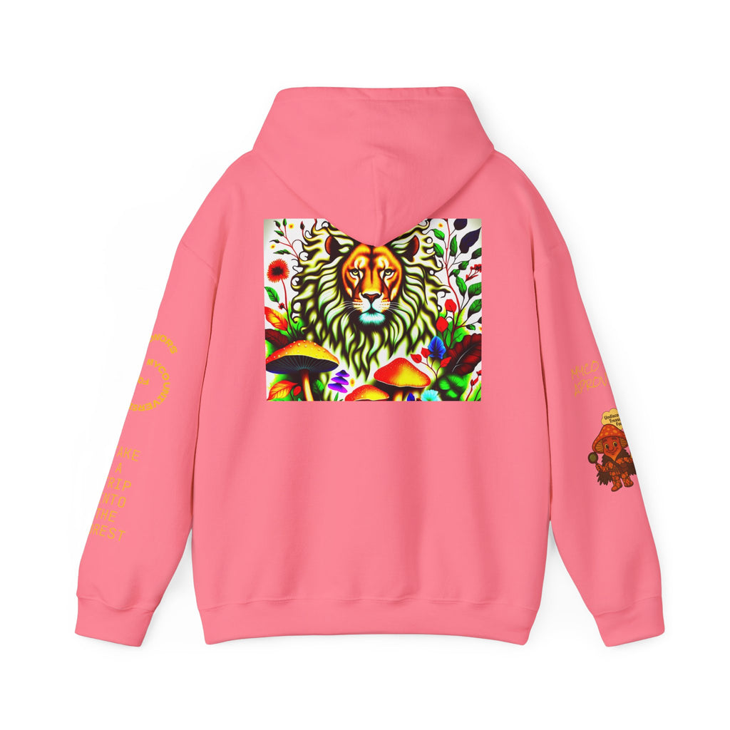 Myco University Lion & Mushroom Hoodie — Psychedelic Lion Graphic Pullover