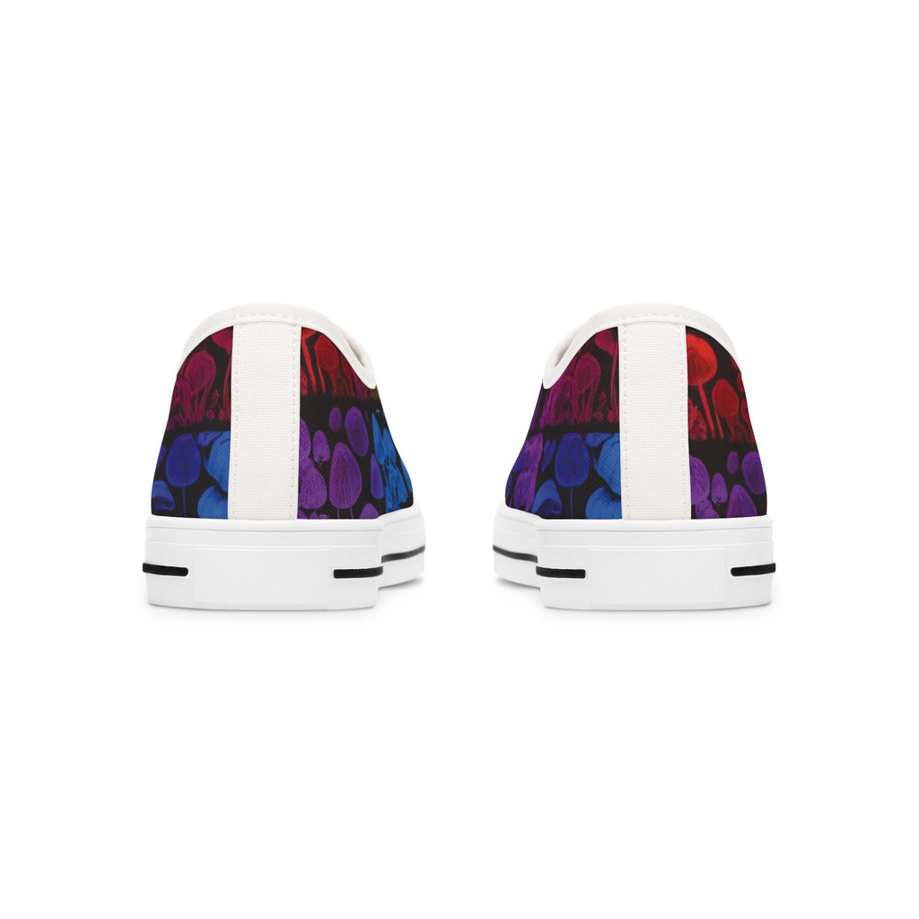 Women's Low Top Sneakers — Purple Skull Pattern Casual Canvas Shoes