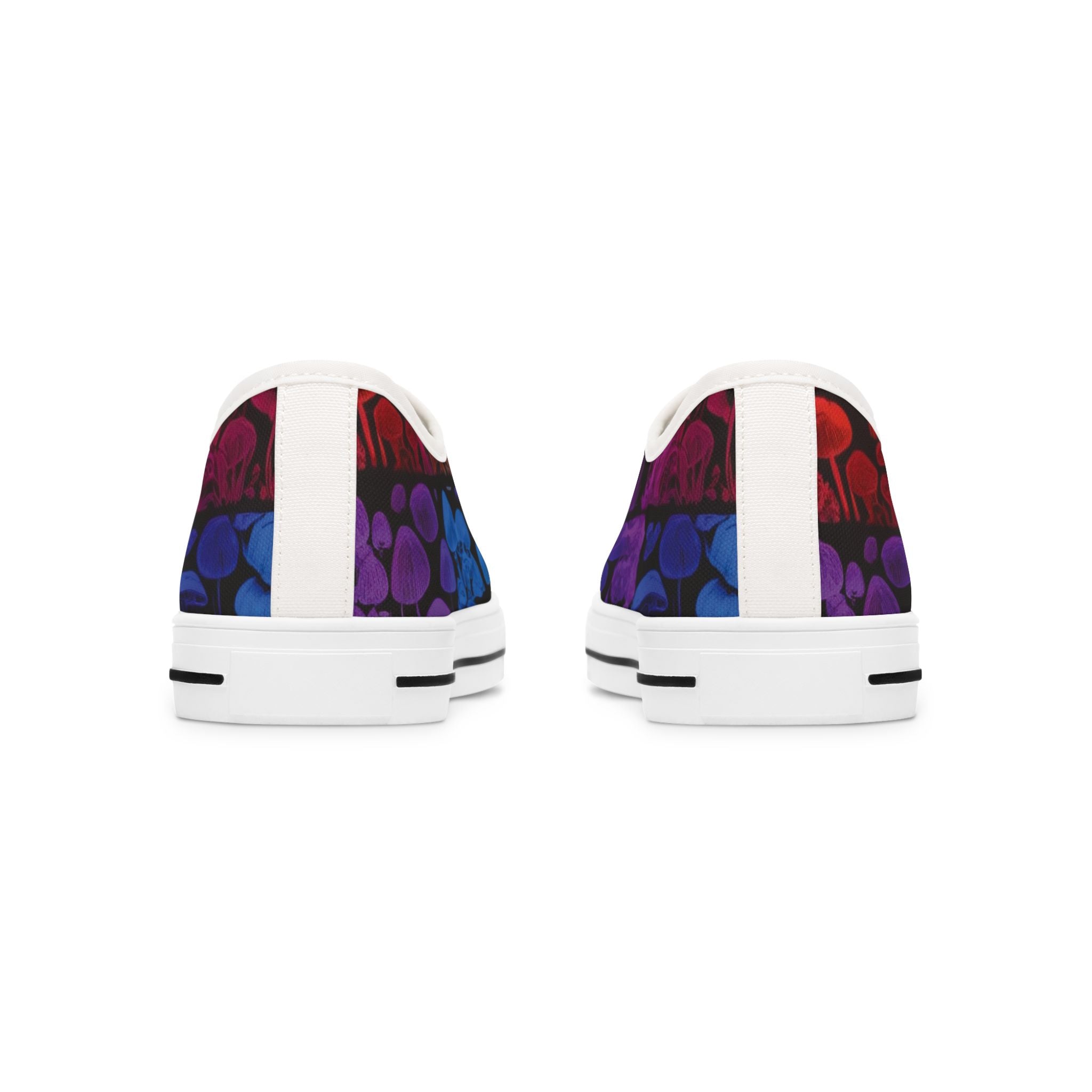 Women's Low Top Sneakers — Purple Skull Pattern Casual Canvas Shoes