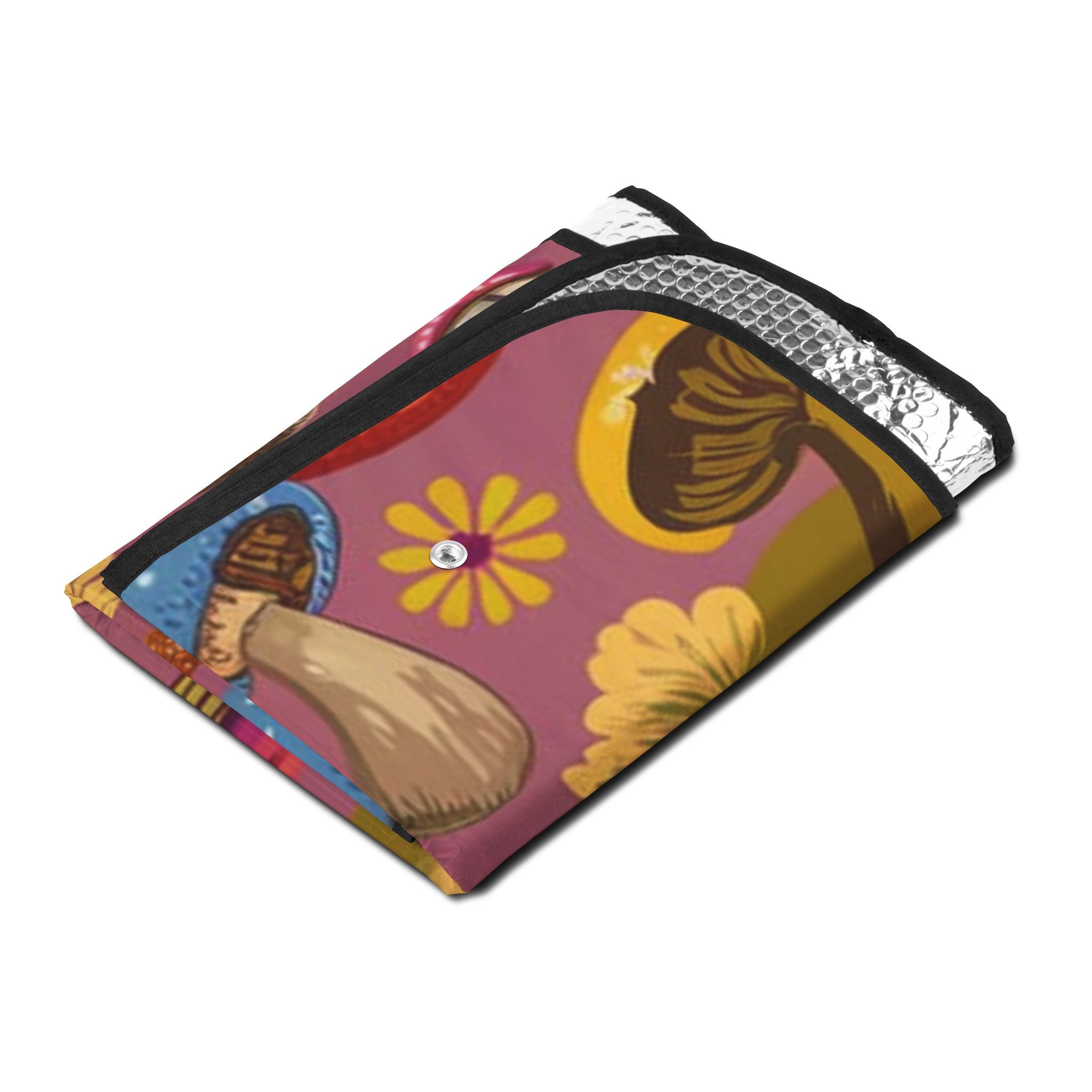 Mushroom Pattern Car Sun Shade — Colorful Psychedelic Mushroom Windshield Cover