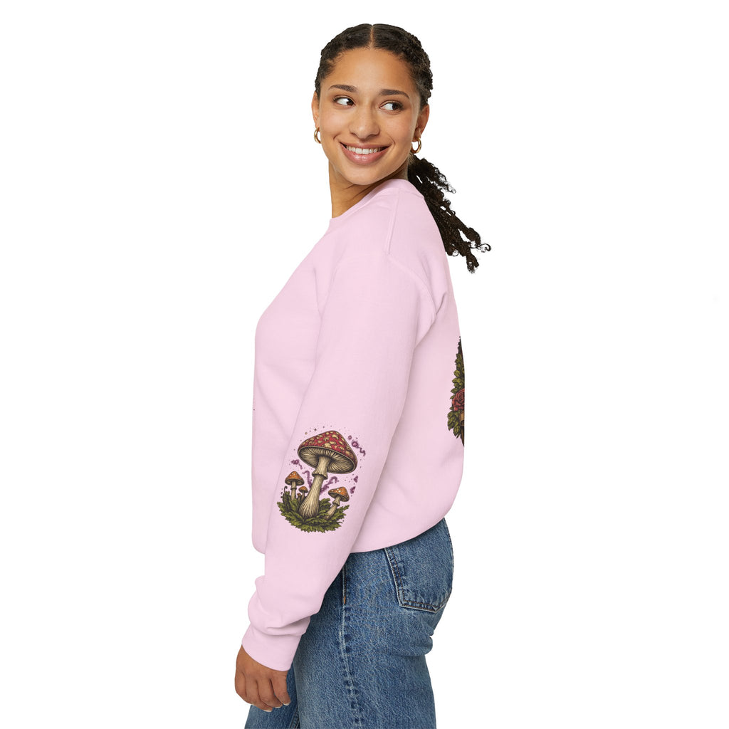 City: Portland Mushroom Crewneck Sweatshirt Vintage Psychedelic Fungi Graphic