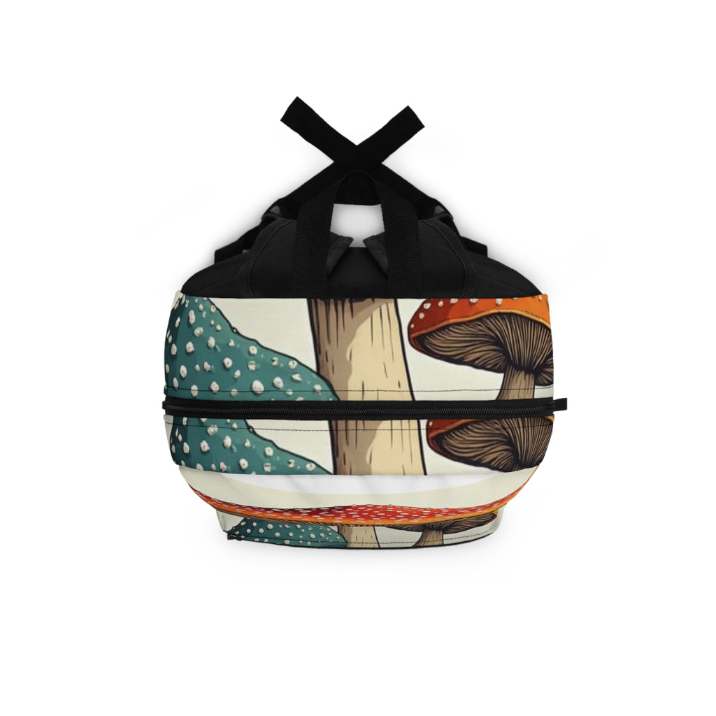 Mushroom Pattern Backpack – Whimsical Toadstool Print Travel Bag