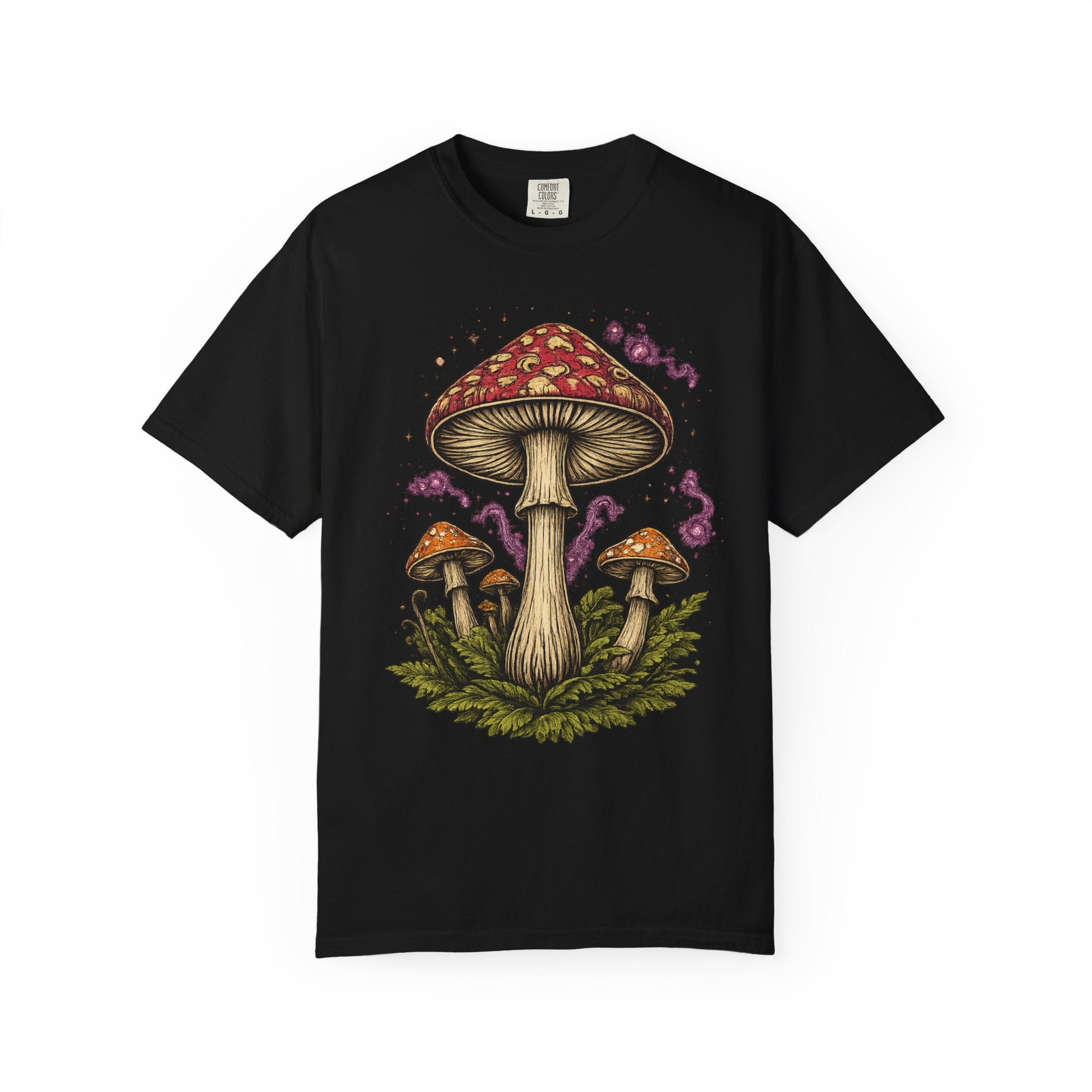 City: Portland Mushroom Graphic T-Shirt — Vintage Forest Amanita Design
