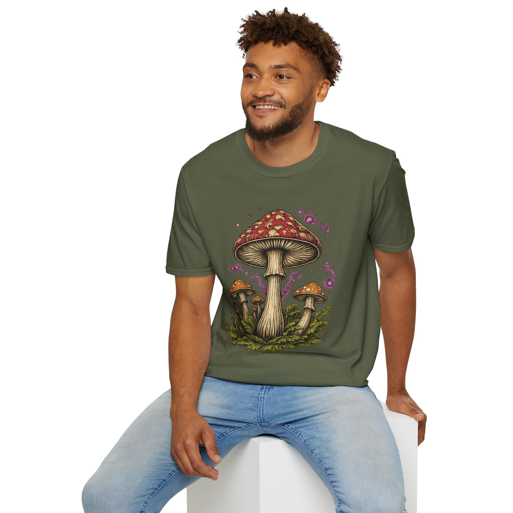 City: Gresham Psychedelic Mushroom Graphic T-Shirt — Red Amanita Illustration