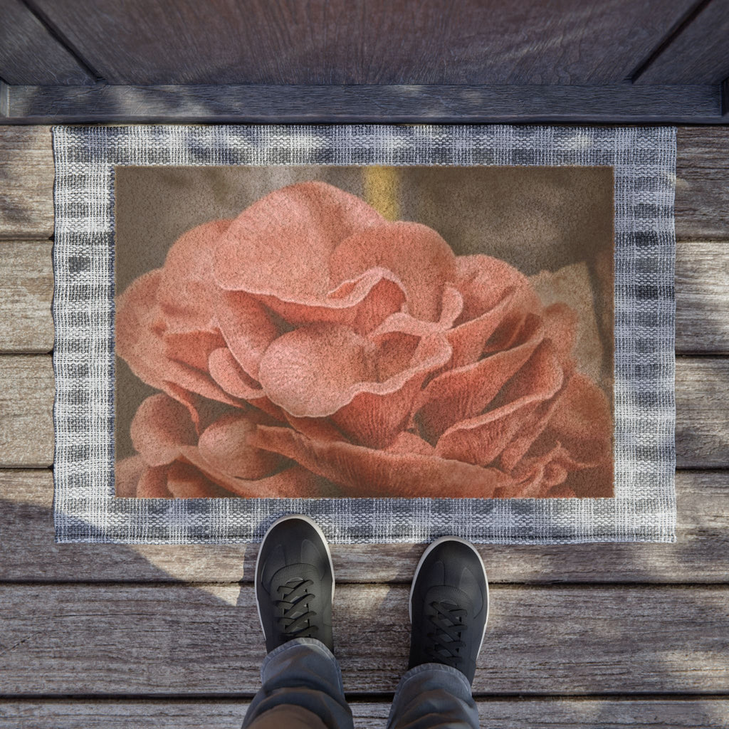 Rose Bloom Doormat - Floral Entryway Welcome Mat
