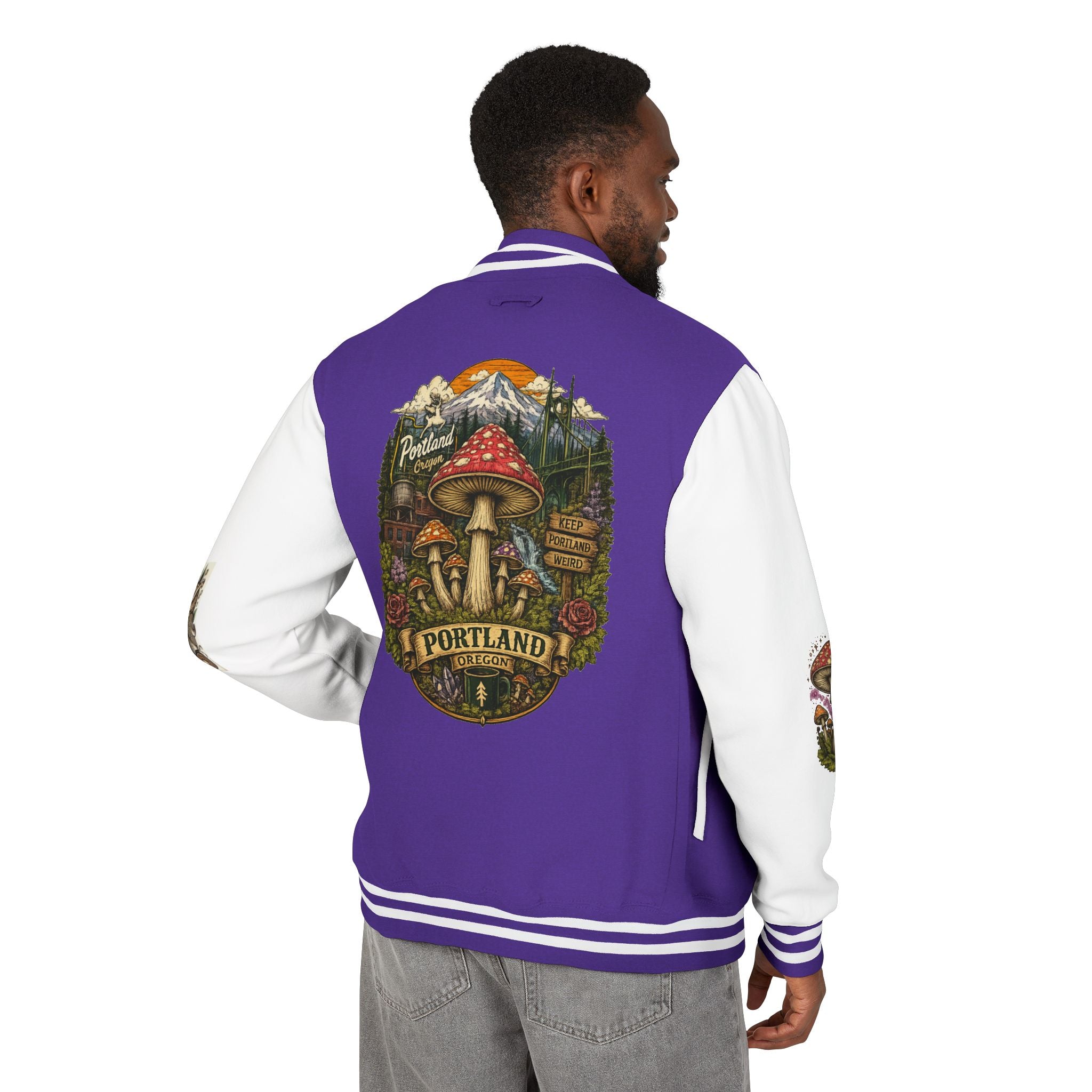 Portland Mushroom Patch Letterman Jacket