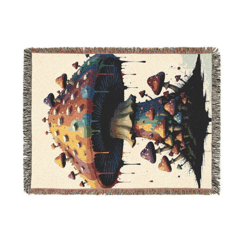 Manta tejida - Tapiz de isla flotante surrealista