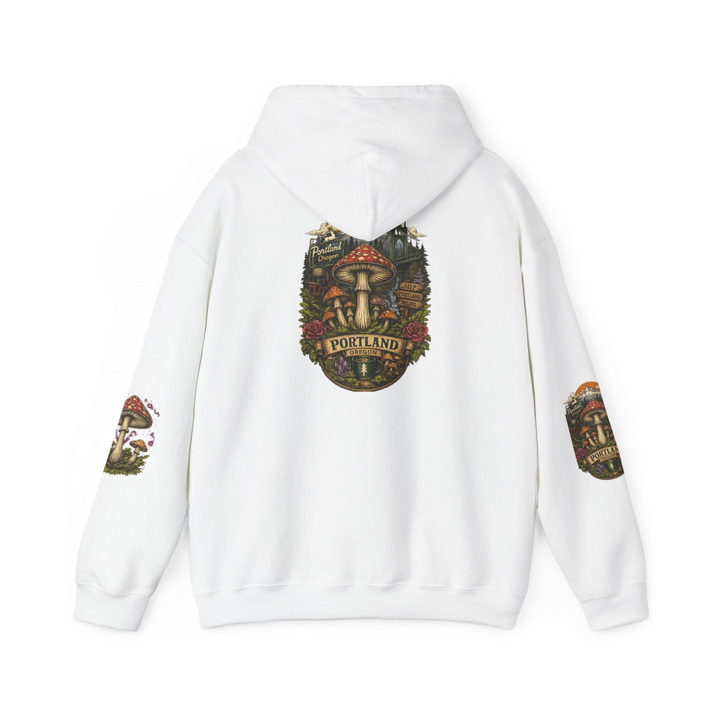 City: Portland Mushroom Forest Hooded Sweatshirt Nature Graphic Hoodie