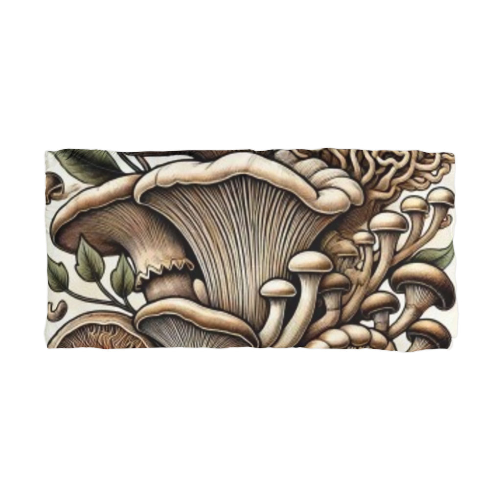 Funda de almohada de microfibra Mushroom Garden — Funda de almohada decorativa de hongos botánicos