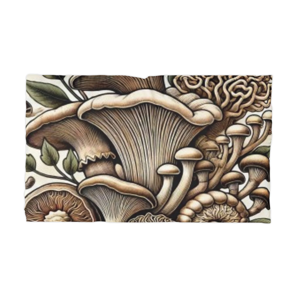 Funda de almohada de microfibra Mushroom Garden — Funda de almohada decorativa de hongos botánicos