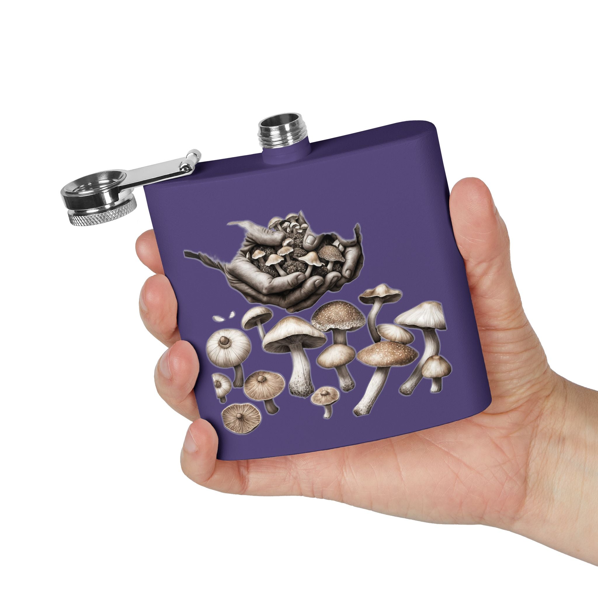 Hands of the Harvest Flask – Hold the Magic of Nature Stainless Steel Flask, 6oz