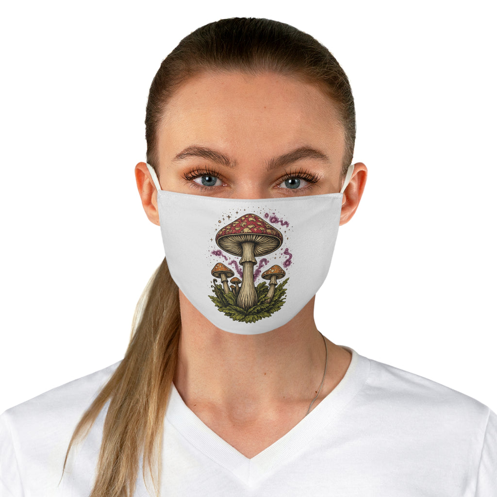 Fabric Face Mask: Mushroom Illustration Fabric Face Mask — Vintage Toadstool Design