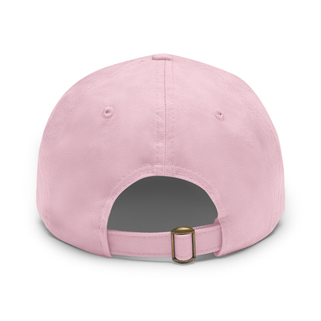 Mushroom Patch Dad Hat — Colorful Psychedelic Fungi Leather Patch Cap