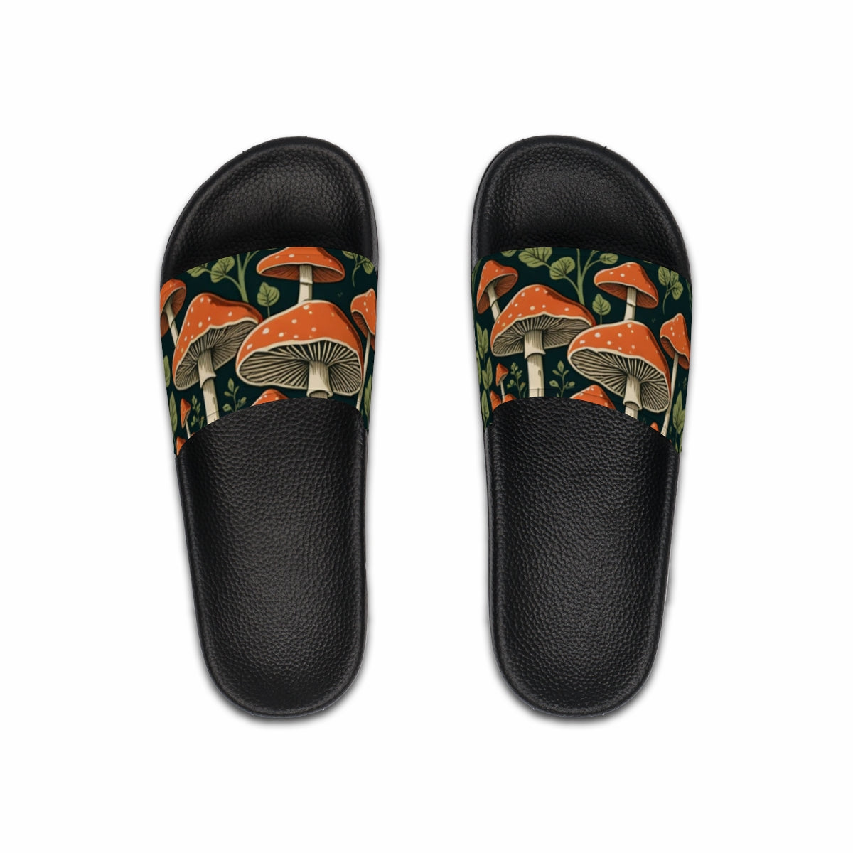 Slip Into the Magic – Mushroom Slide Sandals Anti-Slip Black Sole