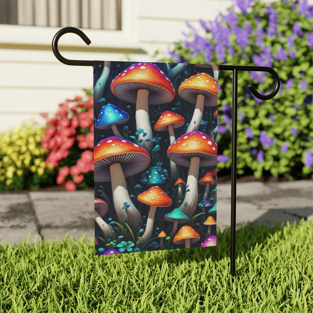 Enchanted Mushroom Forest Flag – Bold, Bright Magical! Perfect For Garden Displays
