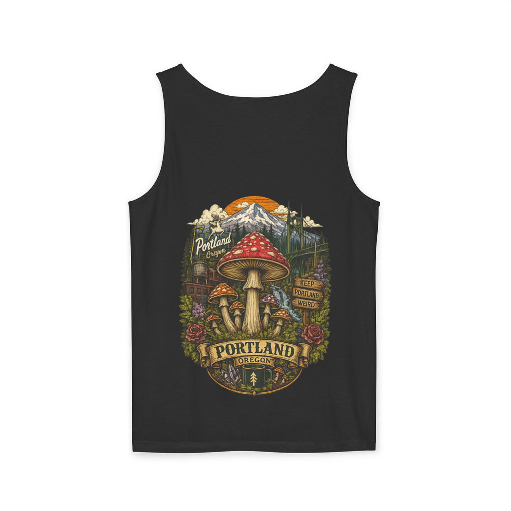 City: Portland Mushroom Tank Top — Psychedelic Forest Graphic Tank