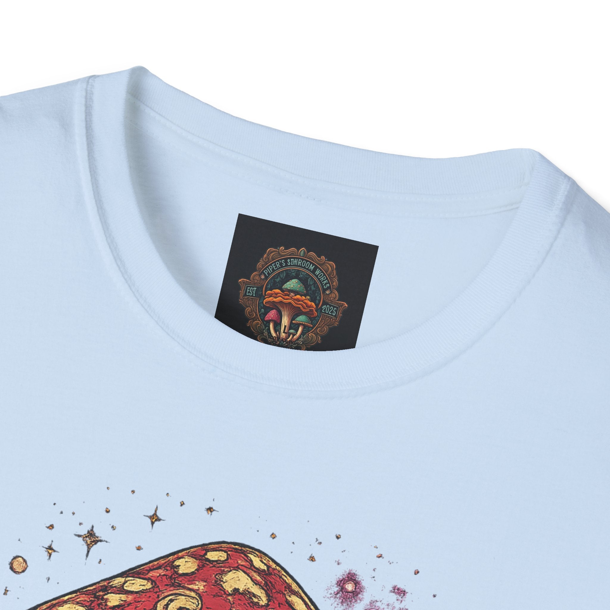 Psychedelic Mushroom Graphic T-Shirt — Red Amanita Illustration