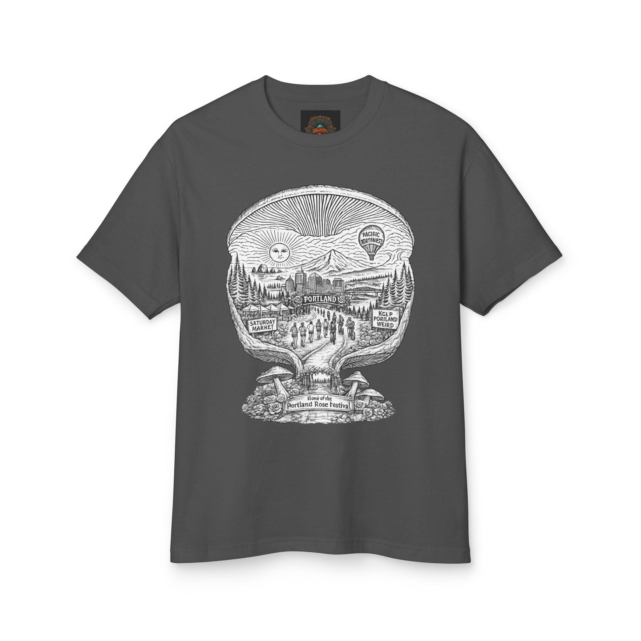 Portland Mushrooms Graphic Tee — Vintage Outdoor Nature T-Shirt