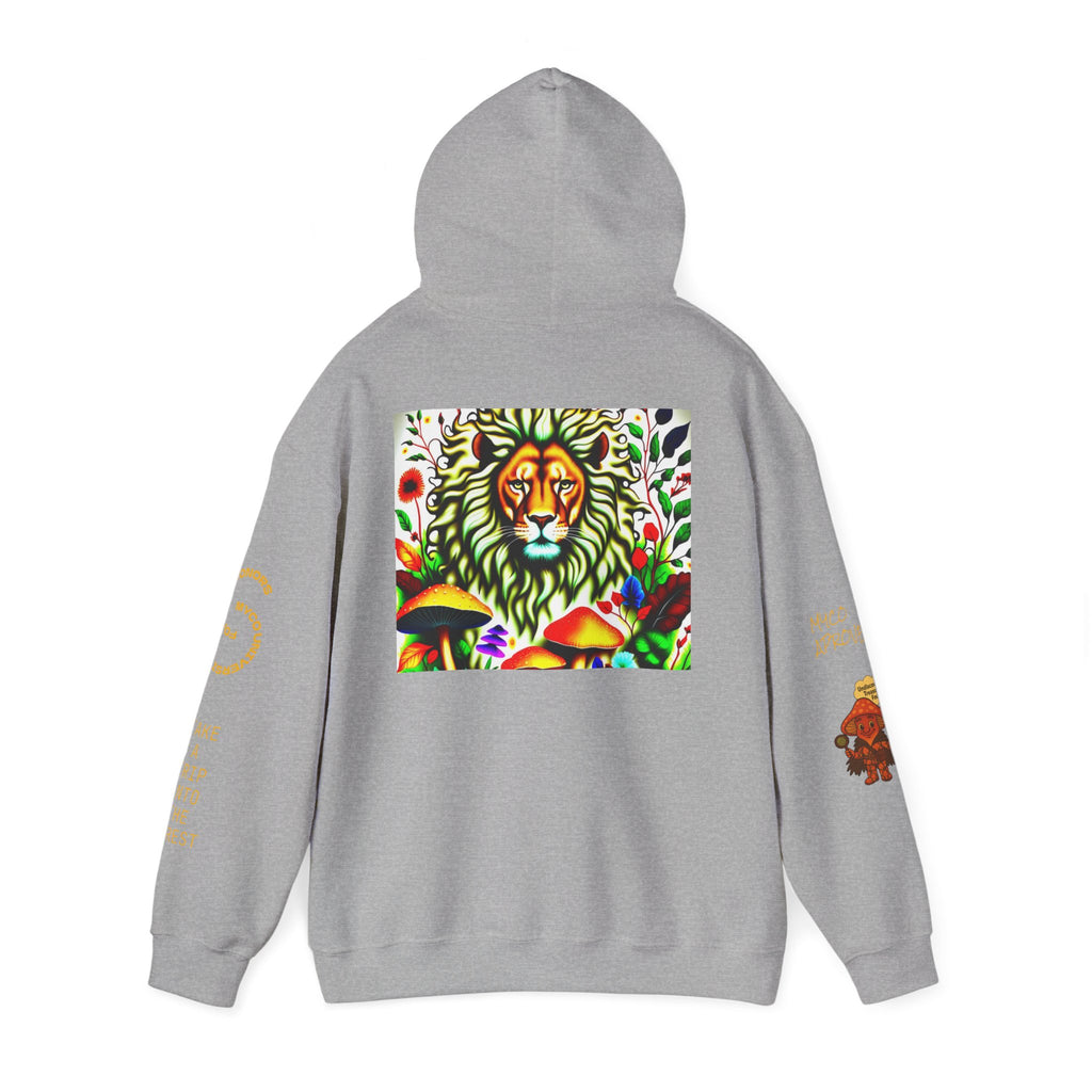 Myco University Lion & Mushroom Hoodie — Psychedelic Lion Graphic Pullover