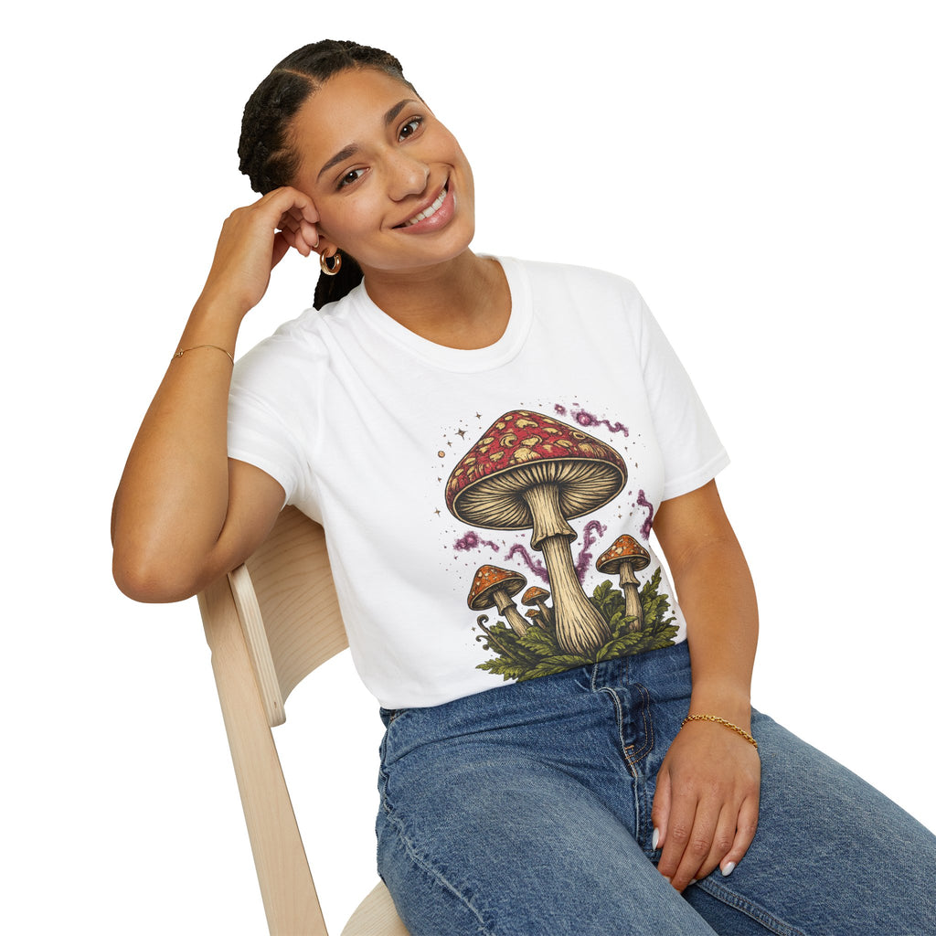 City: Portland Mushroom Magic T-Shirt — Vintage Red Toadstool Illustration