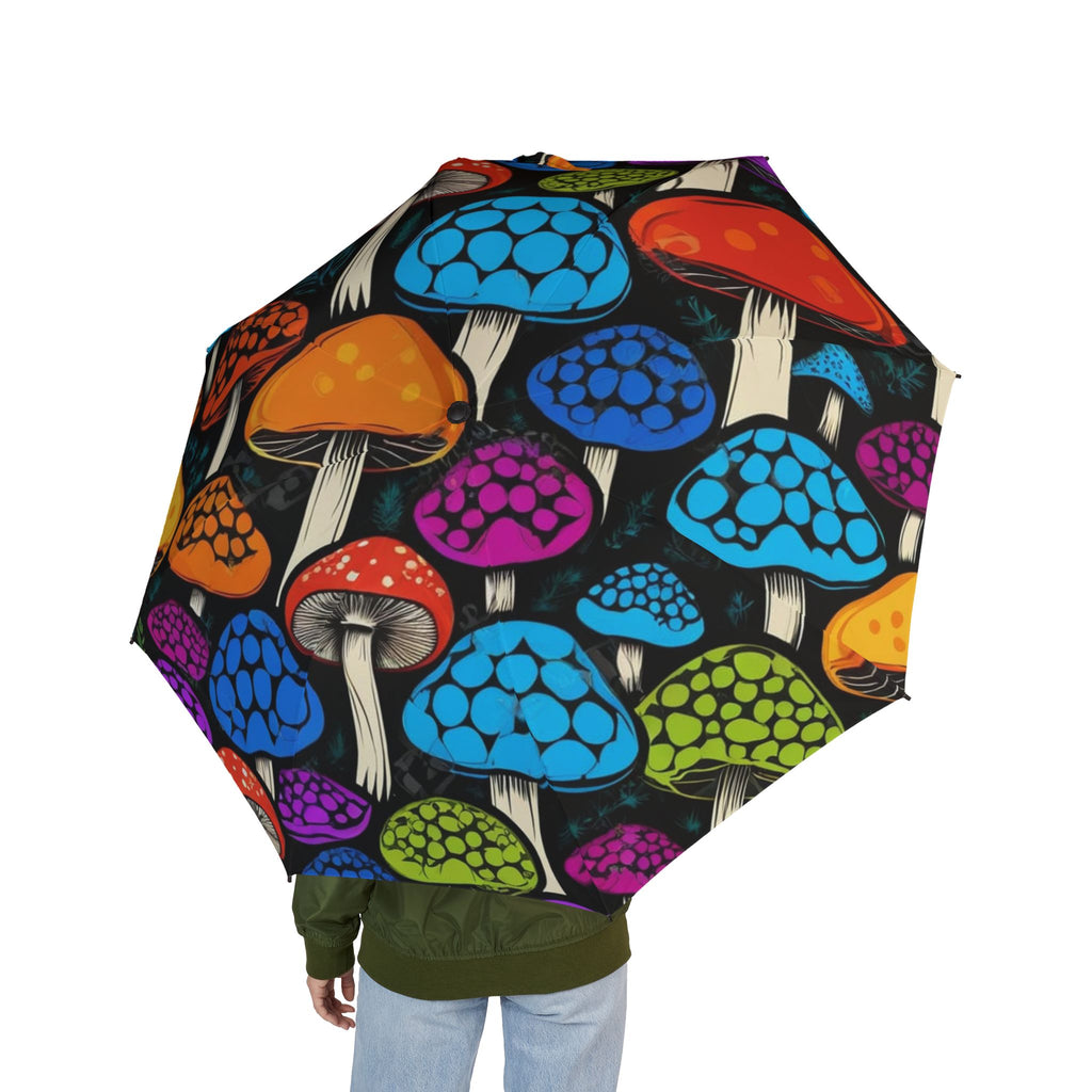 Colorful Mushroom Foldable Umbrella — Semi‑Automatic Compact Rain Parasol