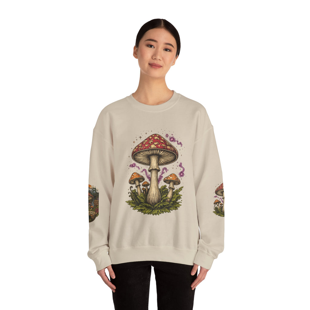 City: Portland Mushroom Crewneck Sweatshirt Vintage Psychedelic Fungi Graphic