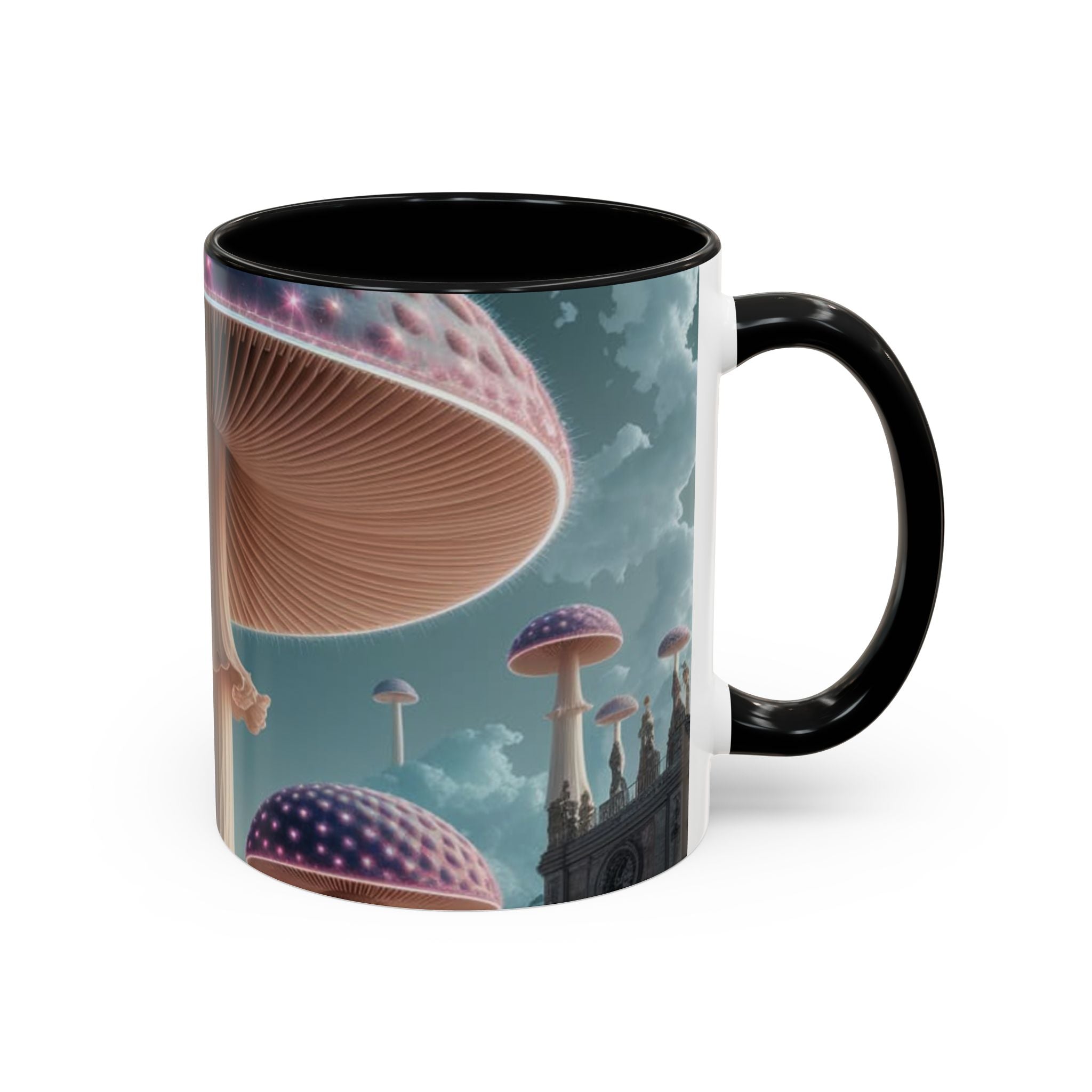 Mug: Mystical Mushroom Accent Coffee Mug — Fantasy Psychedelic Ceramic Cup (11/15oz)