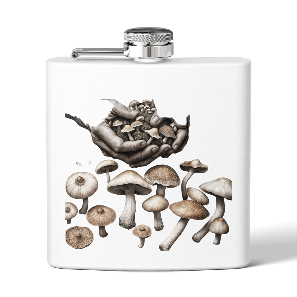 Hands of the Harvest Flask – Hold the Magic of Nature Stainless Steel Flask, 6oz