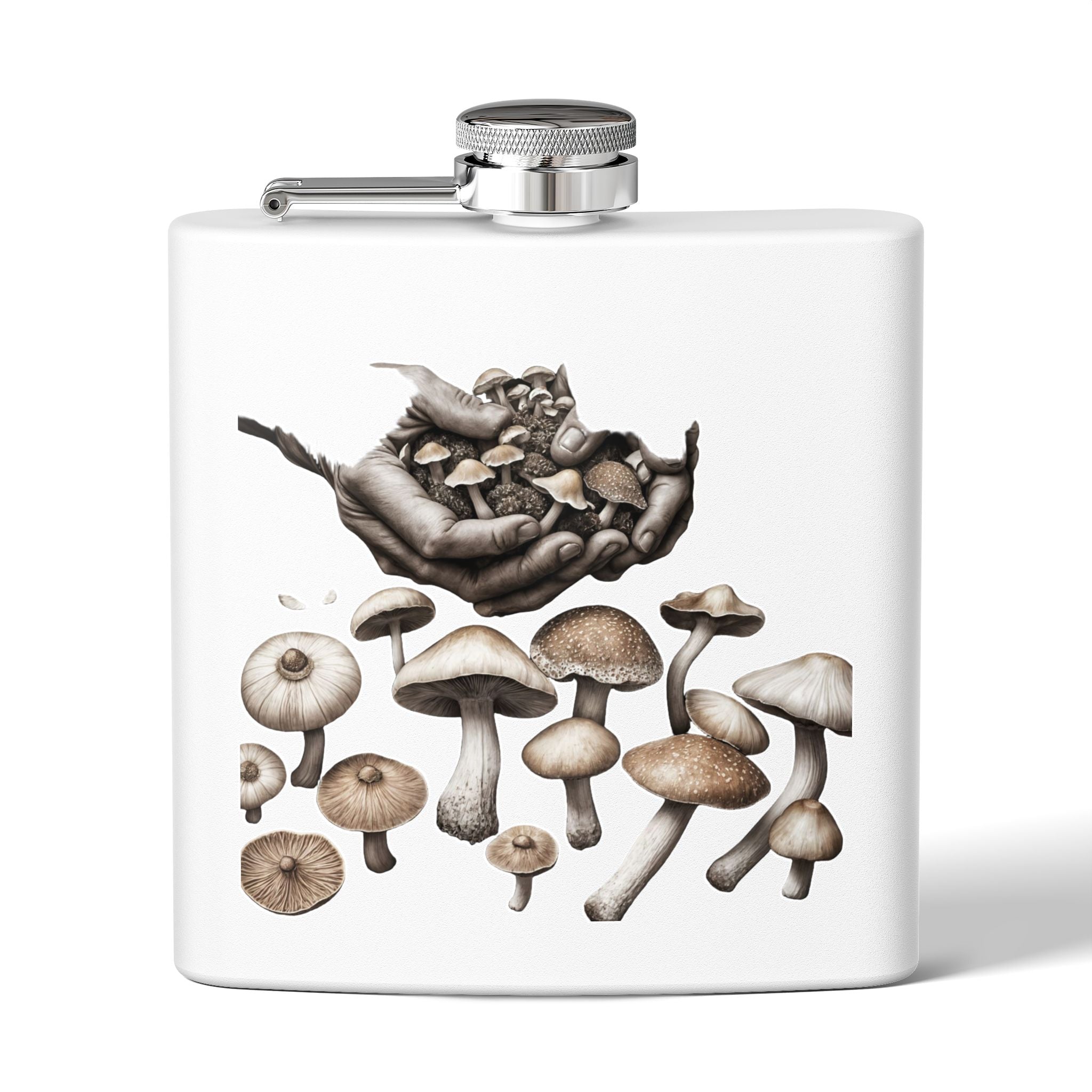 Hands of the Harvest Flask – Hold the Magic of Nature Stainless Steel Flask, 6oz