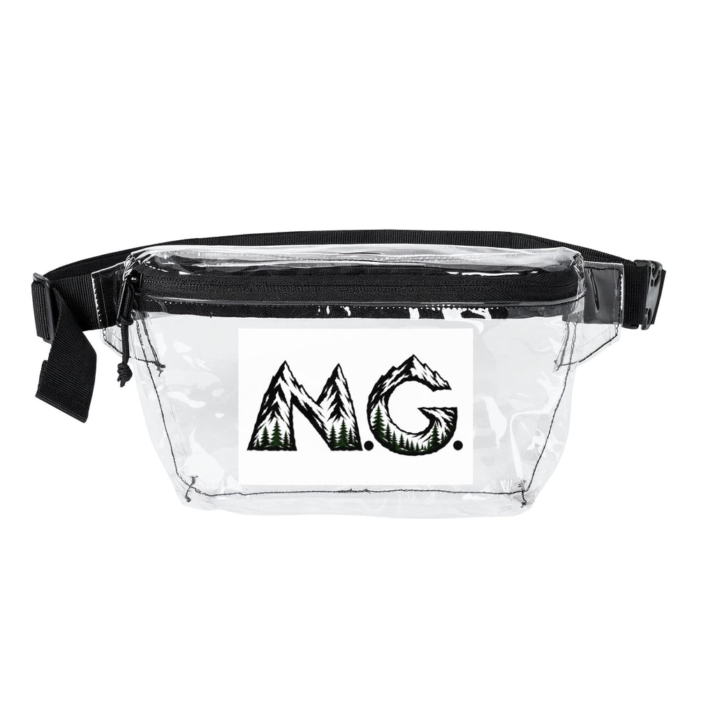 Clear & Black Transparent Fanny Pack – Festival Stadium Bag with MG Logo