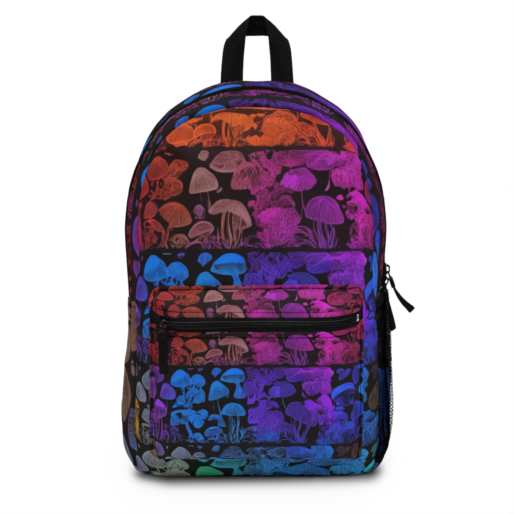 Psychedelic Mushroom Pattern Backpack – Rainbow Fungi School & Travel Bag