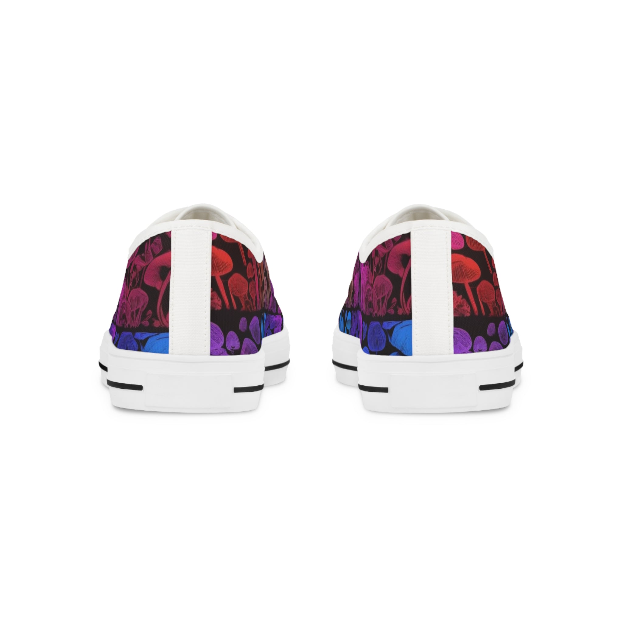 Low Top Sneakers — Purple & Blue Grunge Heart Pattern