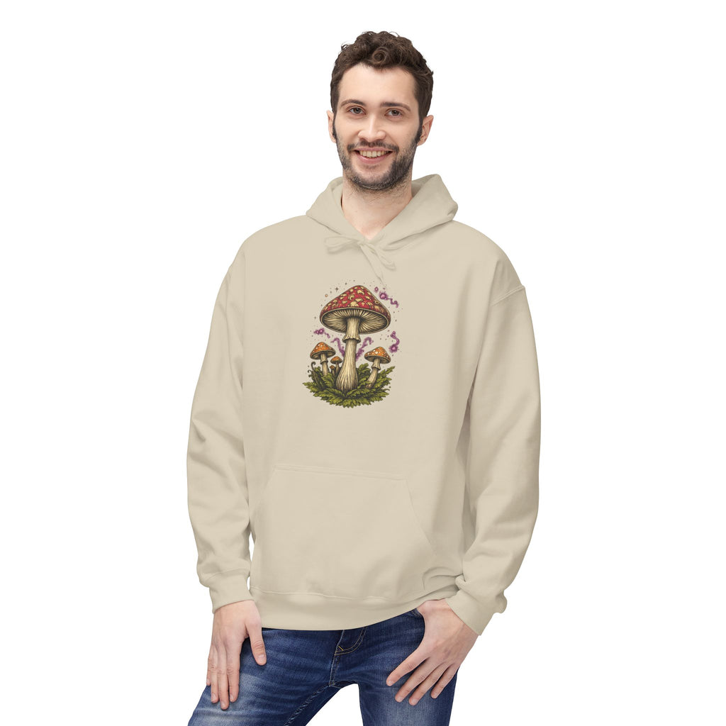 Mushroom Art Hoodie — Botanical Foraging Graphic Pullover