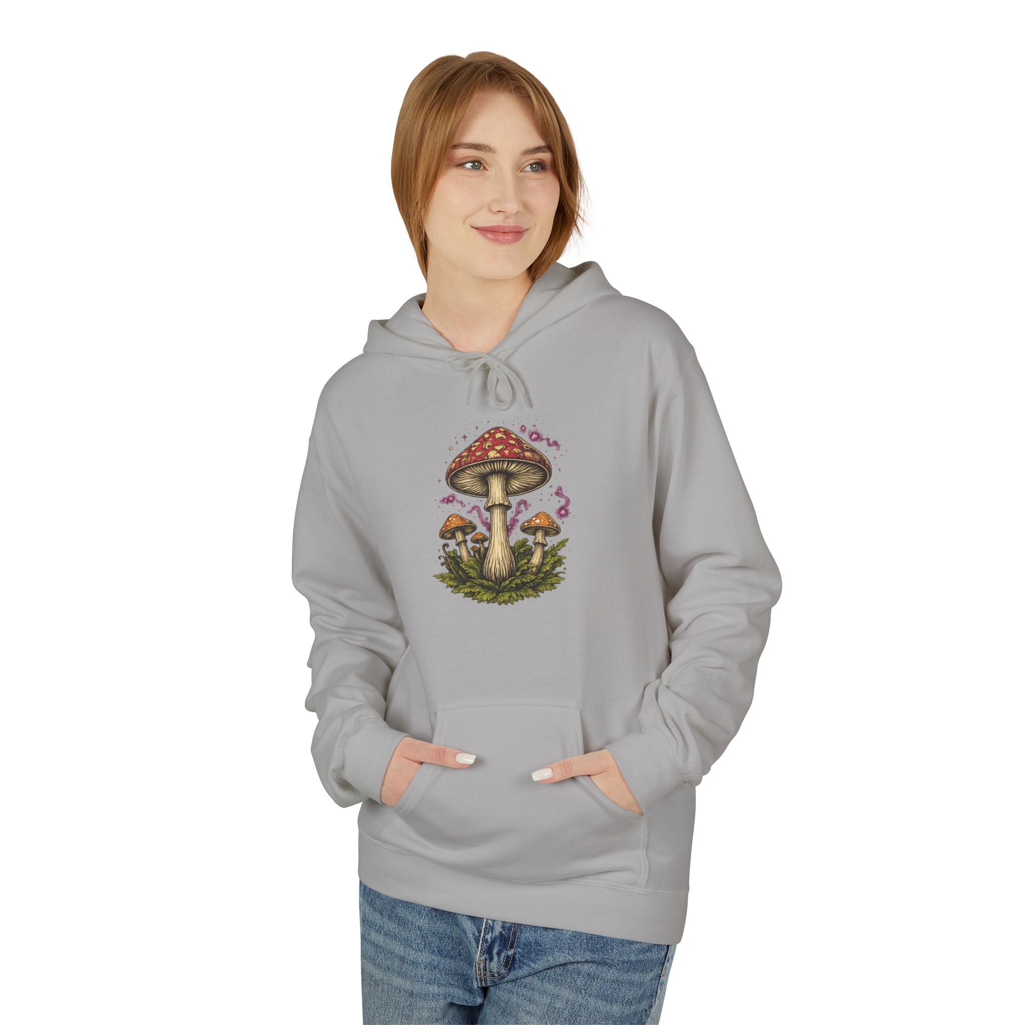Mushroom Art Hoodie — Botanical Foraging Graphic Pullover
