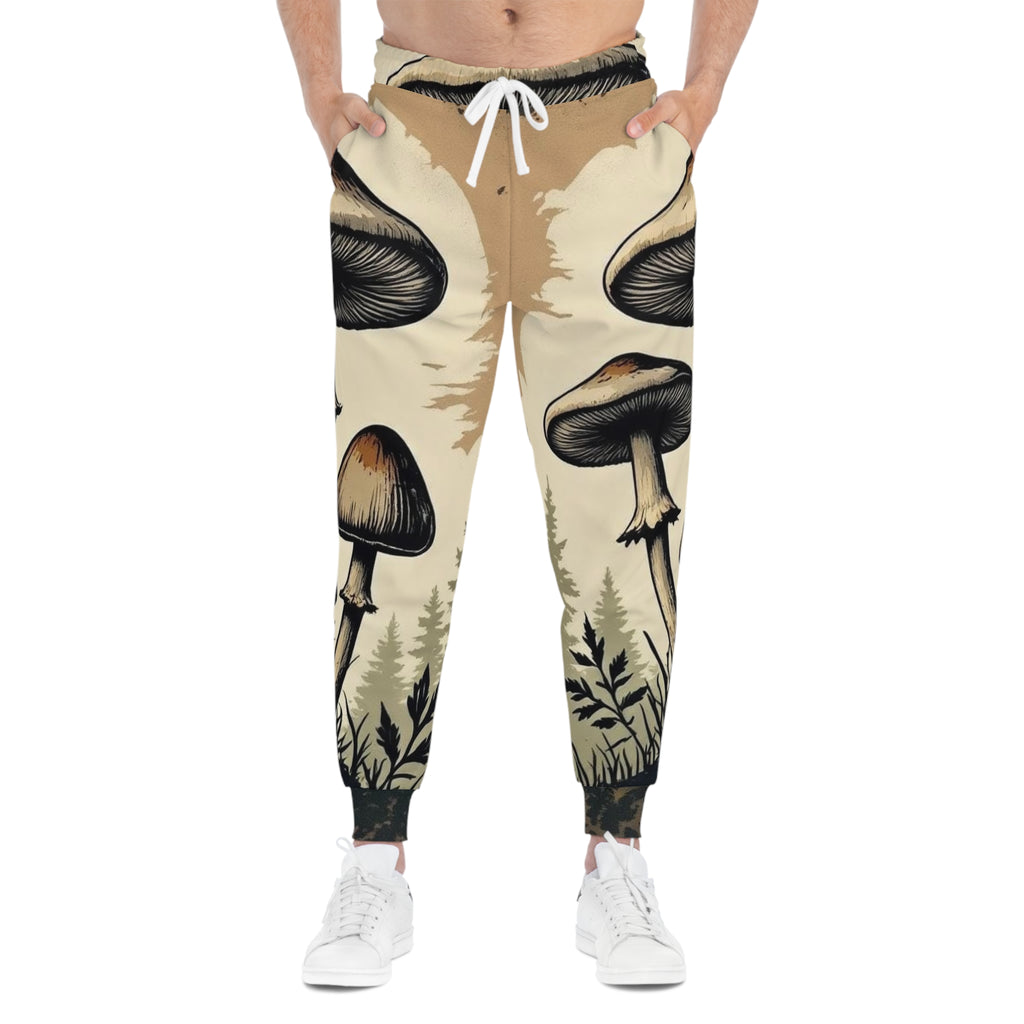 Pantalones deportivos joggers Bosque de Hongos — Estampado botánico integral vintage