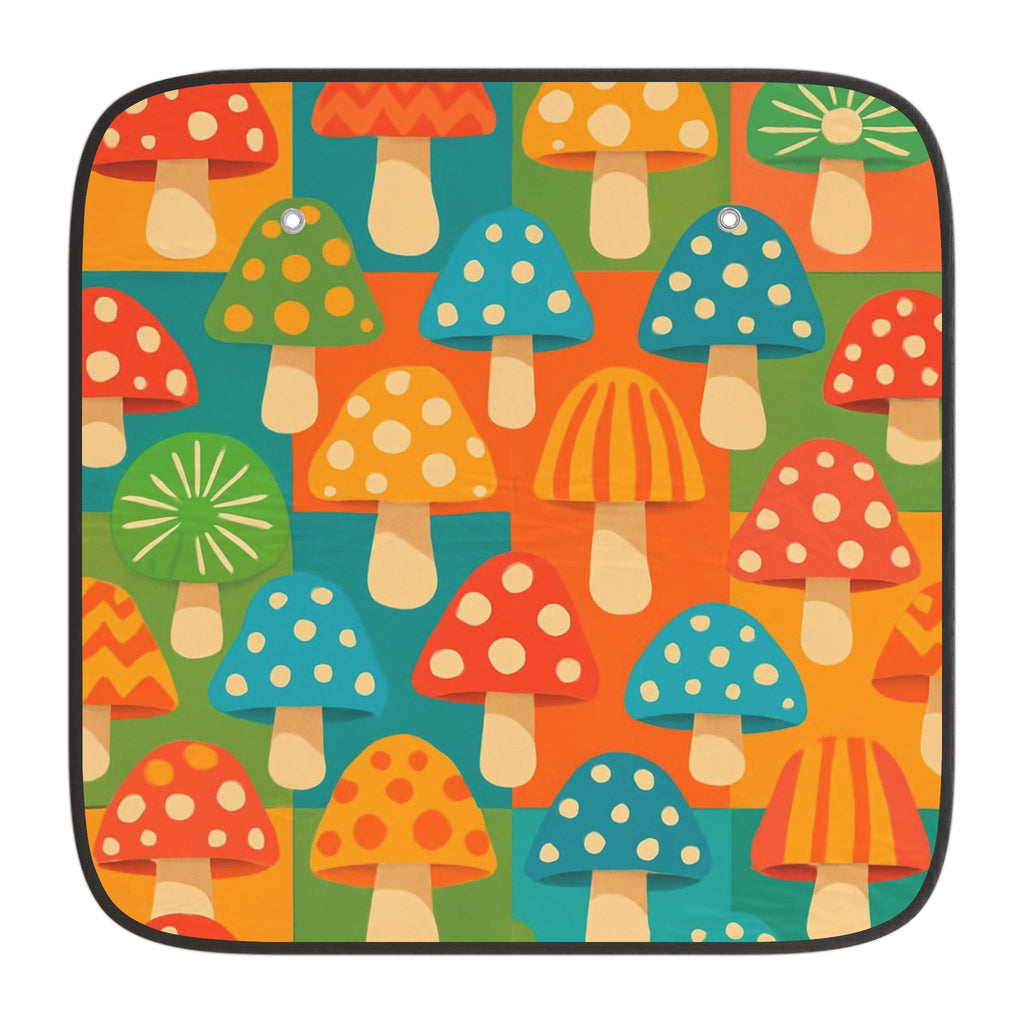 Parasol para Coche con Diseño de Hongos – Parasol Retro Colorido para Parabrisas